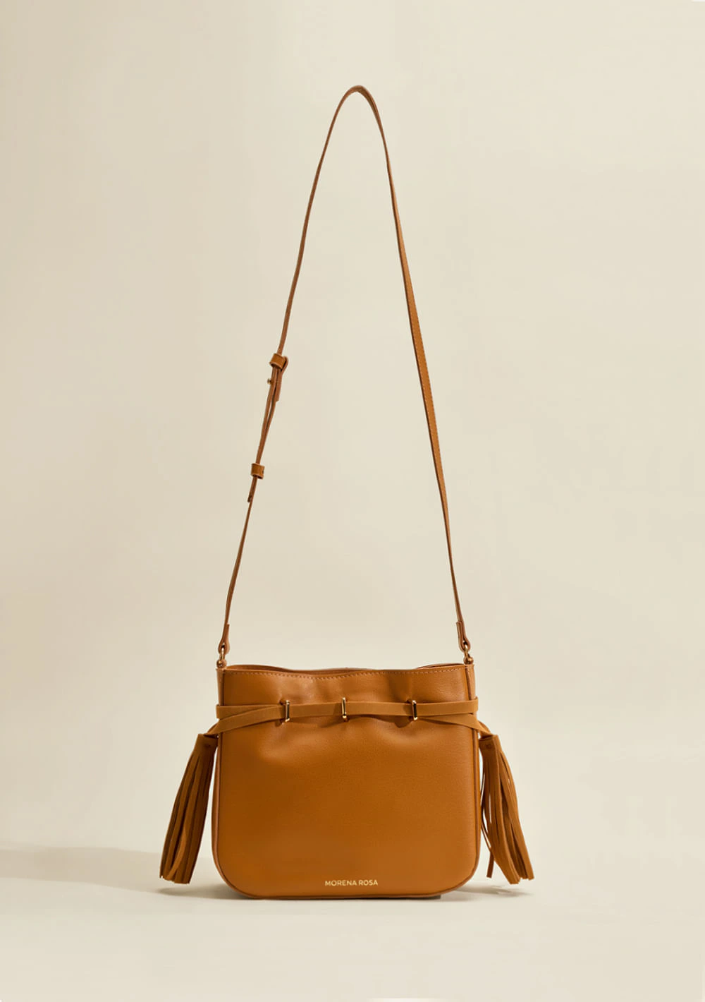 Bolsa Bucket Detalhe Frontal Caramelo