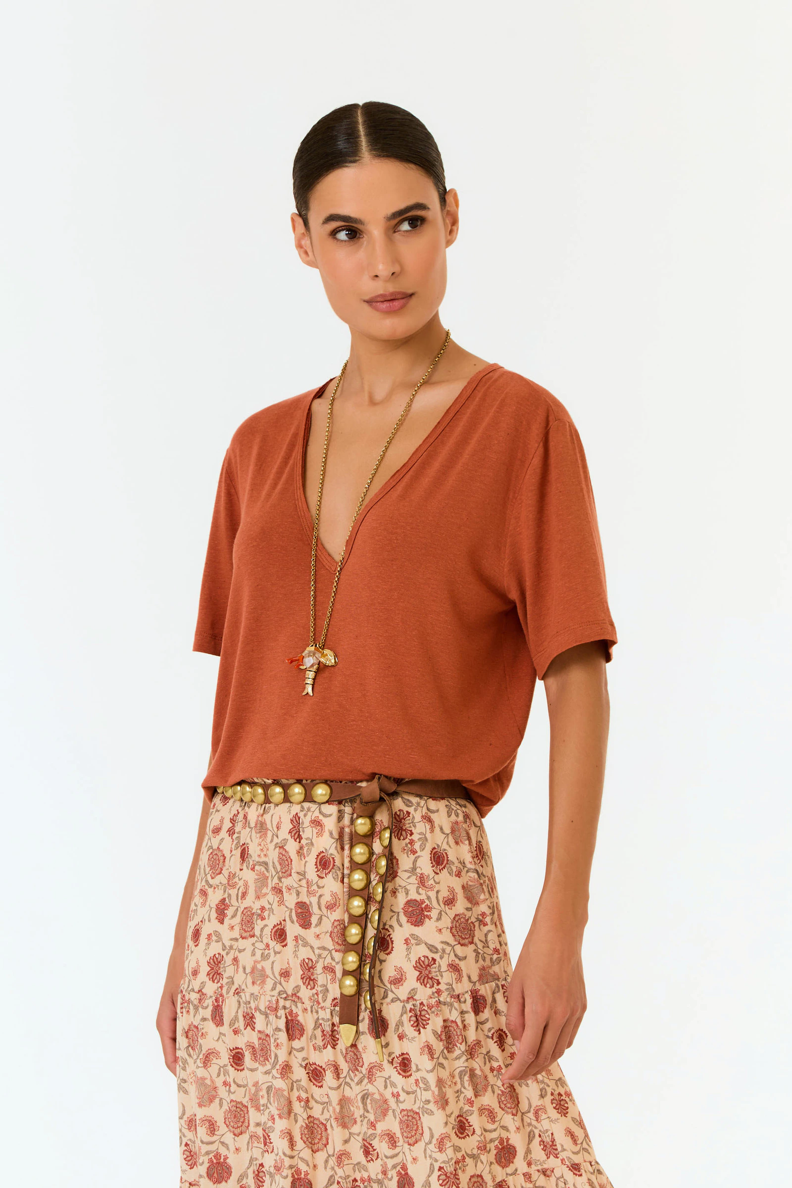 Blusa Decote v Viés a Fio