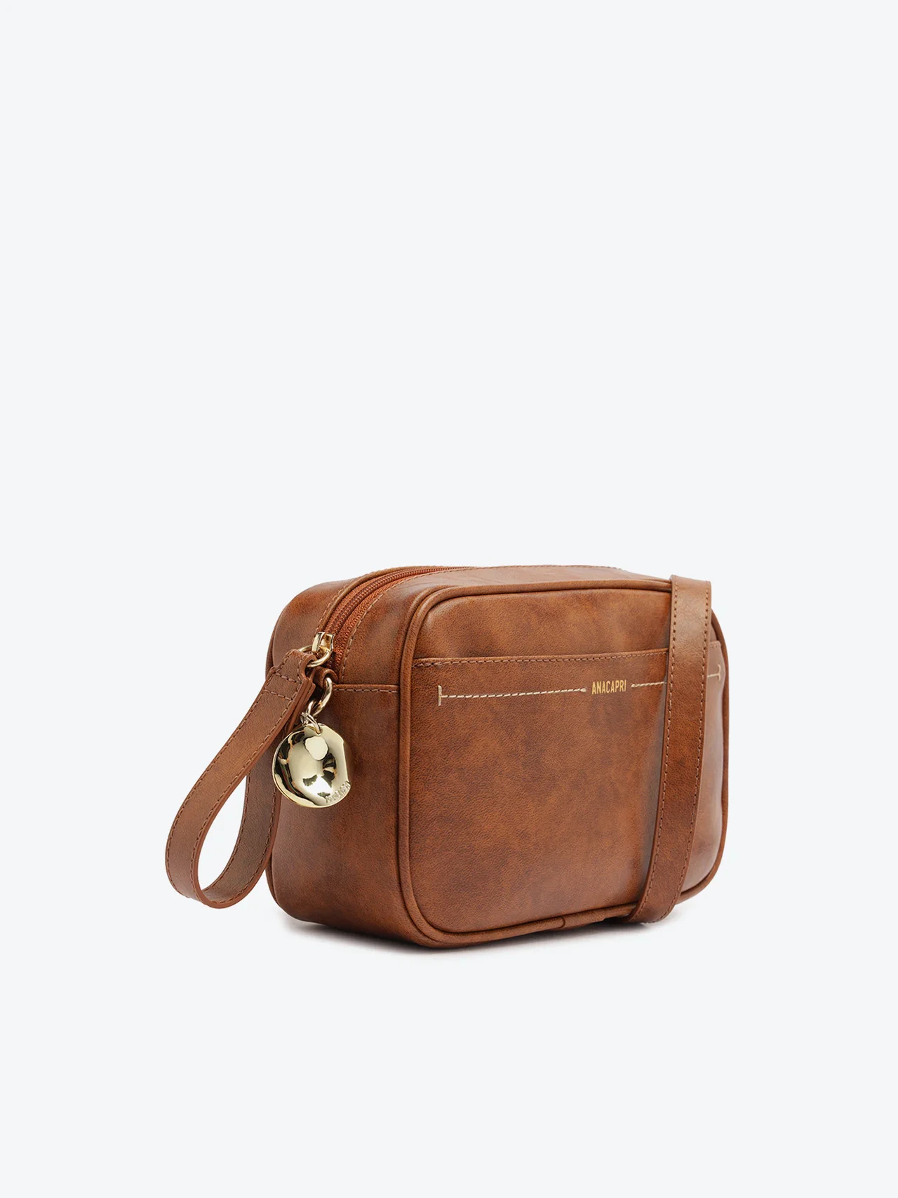 Bolsa Tiracolo Pequena Chaveiro Enfeite Marrom