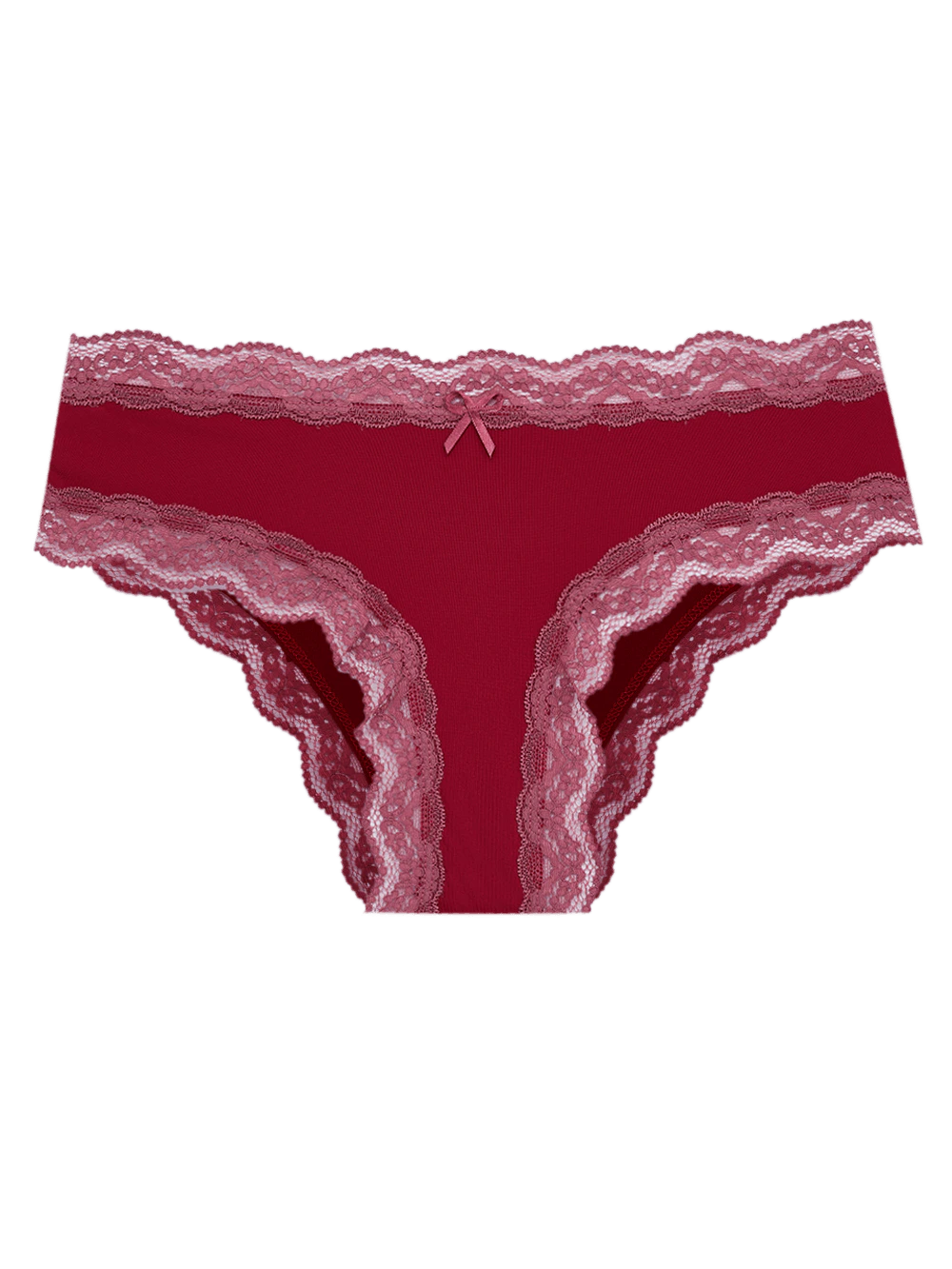 Calcinha Boyshort Microfibra Renda Pop Colors Vermelho Rhubarb