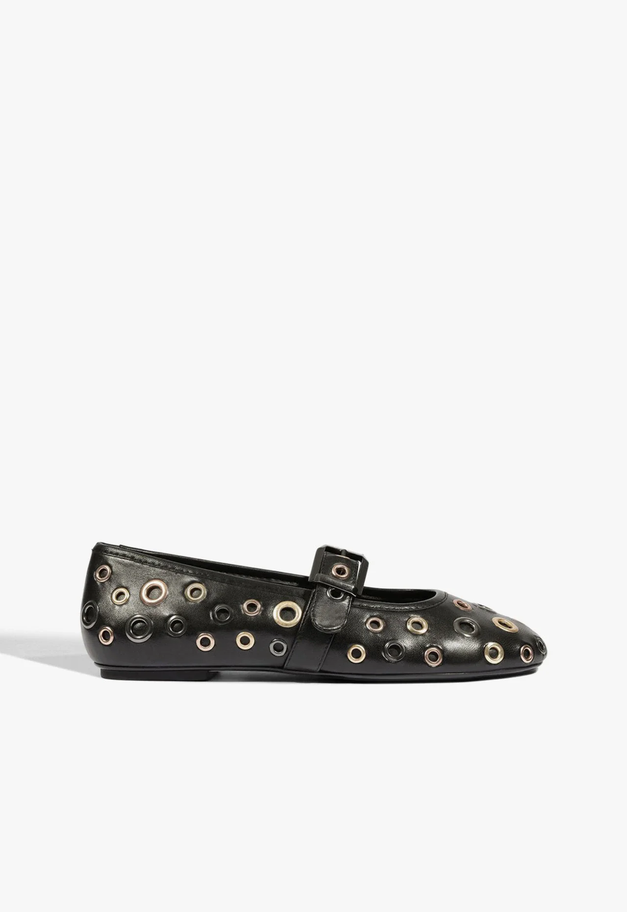 Sapatilha Eiza Studs Couro Preta
