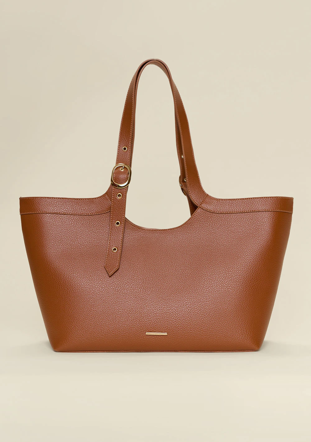 Bolsa Tote Detalhe Fivela Caramelo