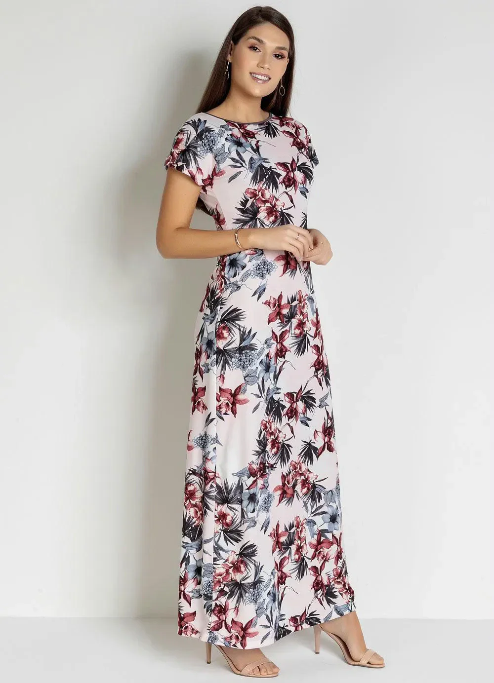 Rosalie - Vestido com Recorte Floral Rosê