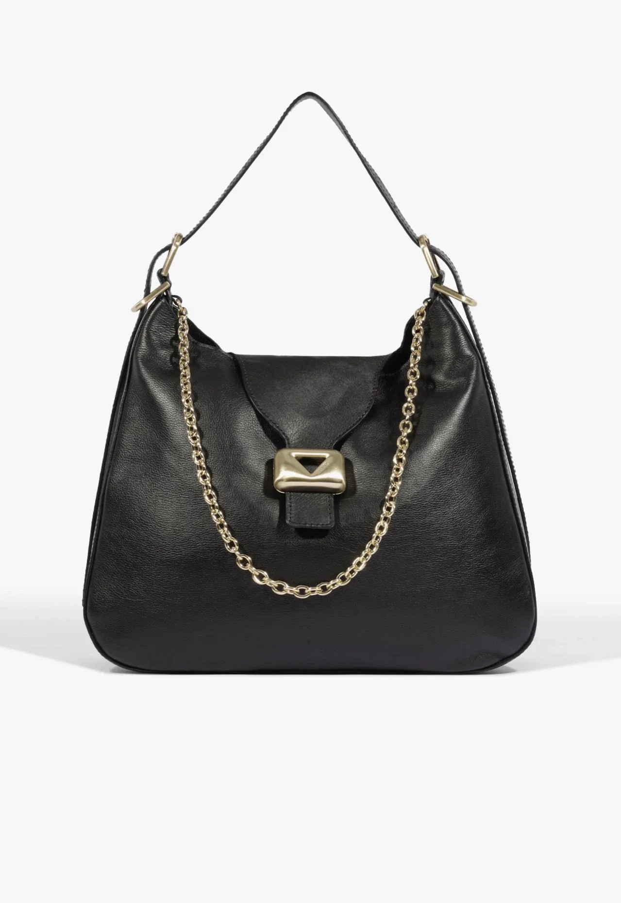 Bolsa Hobo Harlow Grande Couro Preta