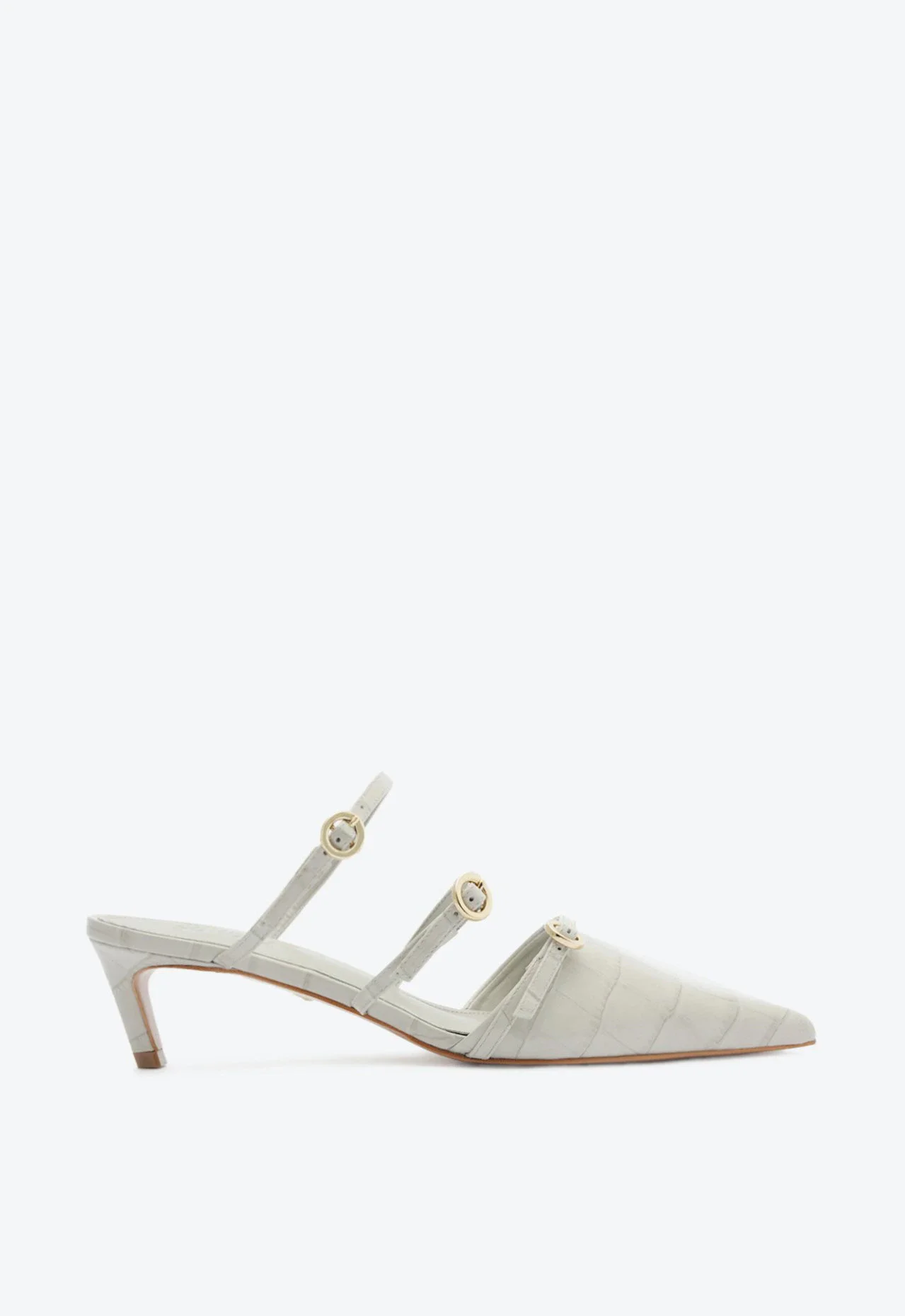 Mule Lessie Couro Cinza
