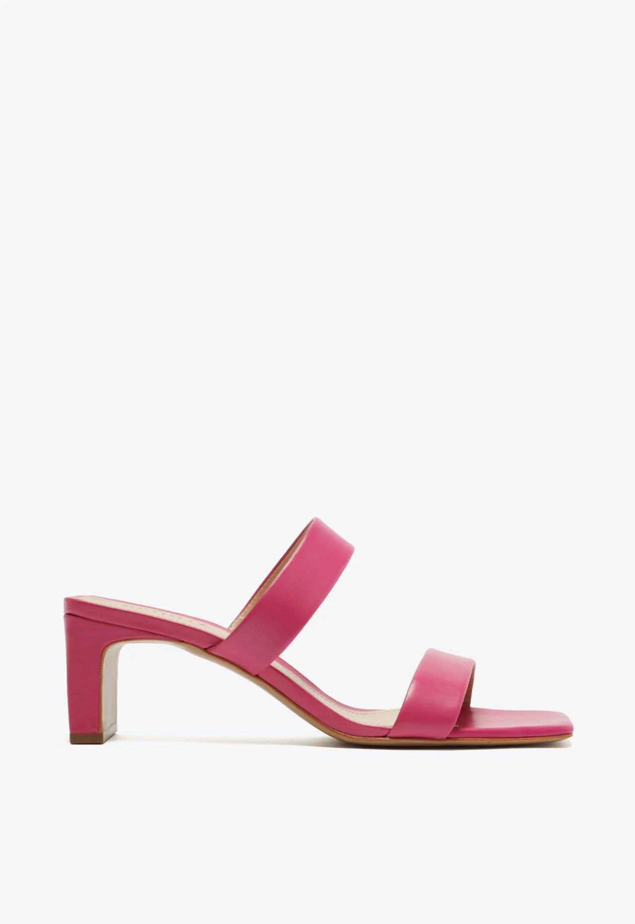 Sandália Mule Pony Couro Rosa