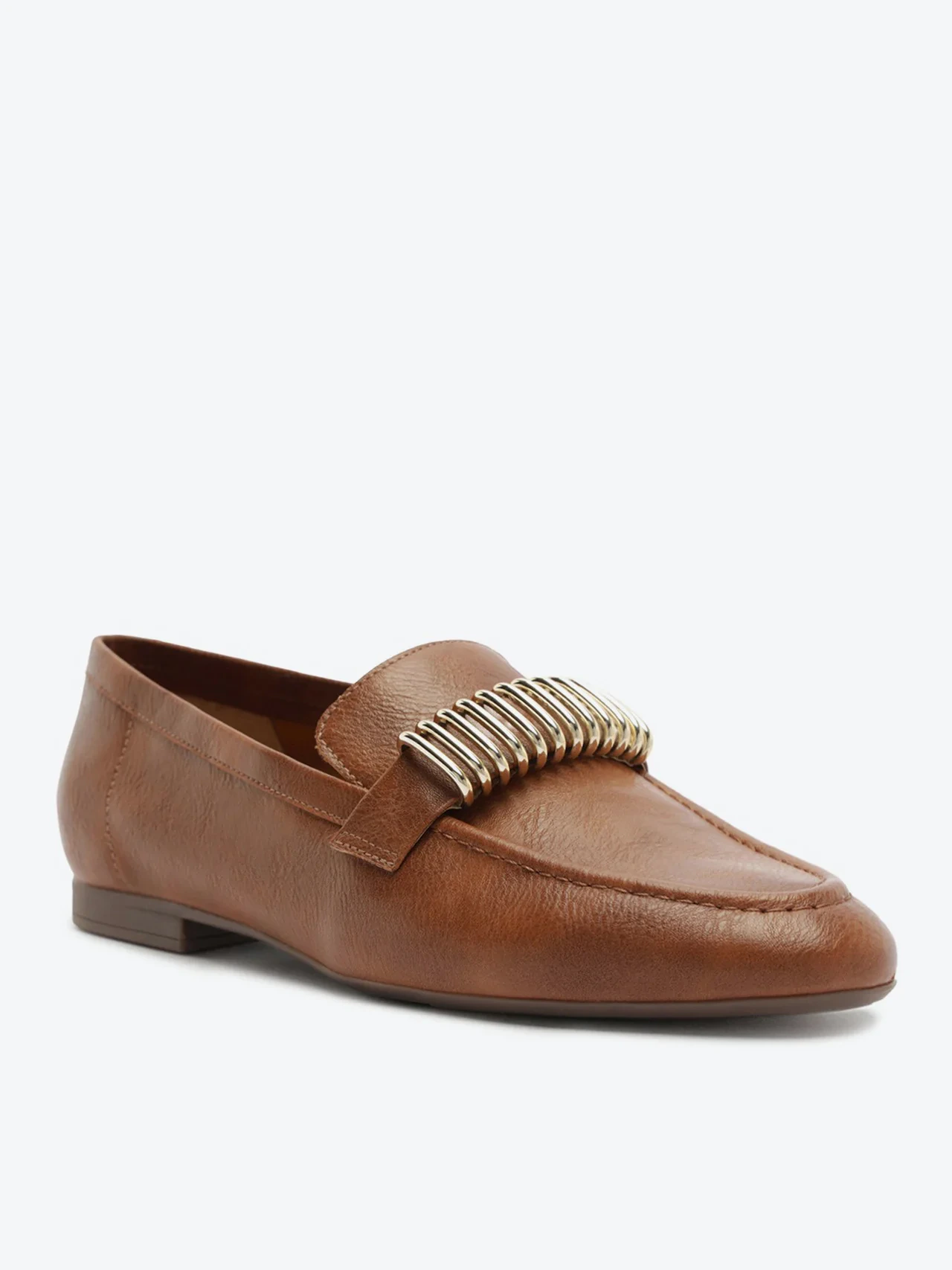 Mocassim com Detalhe Metal Marrom