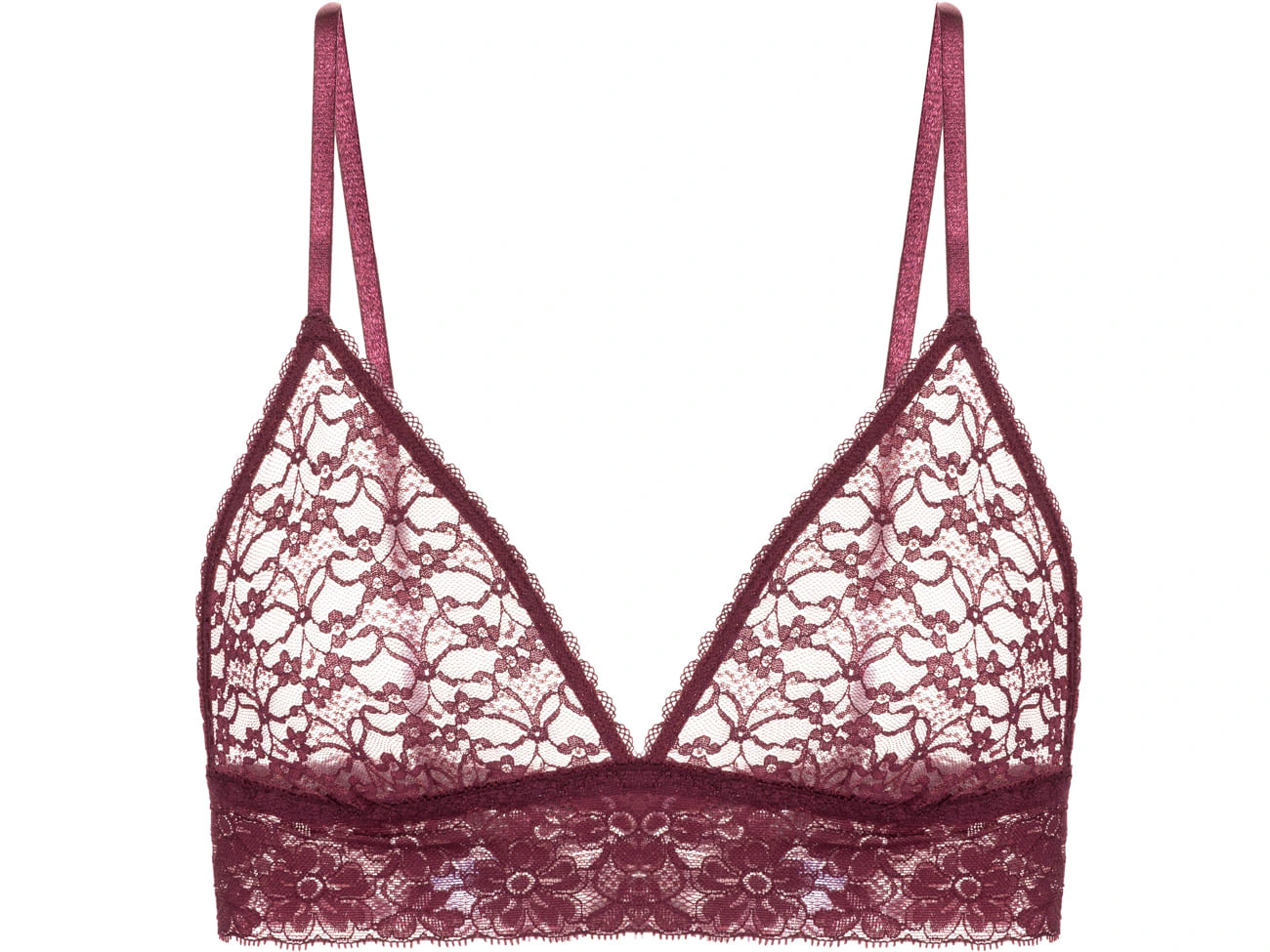 Sutiã Triângulo Renda Sweet Lace Vinho Escuro