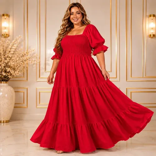Vestido Plus Size Para Gestantes Larguinho Lastex