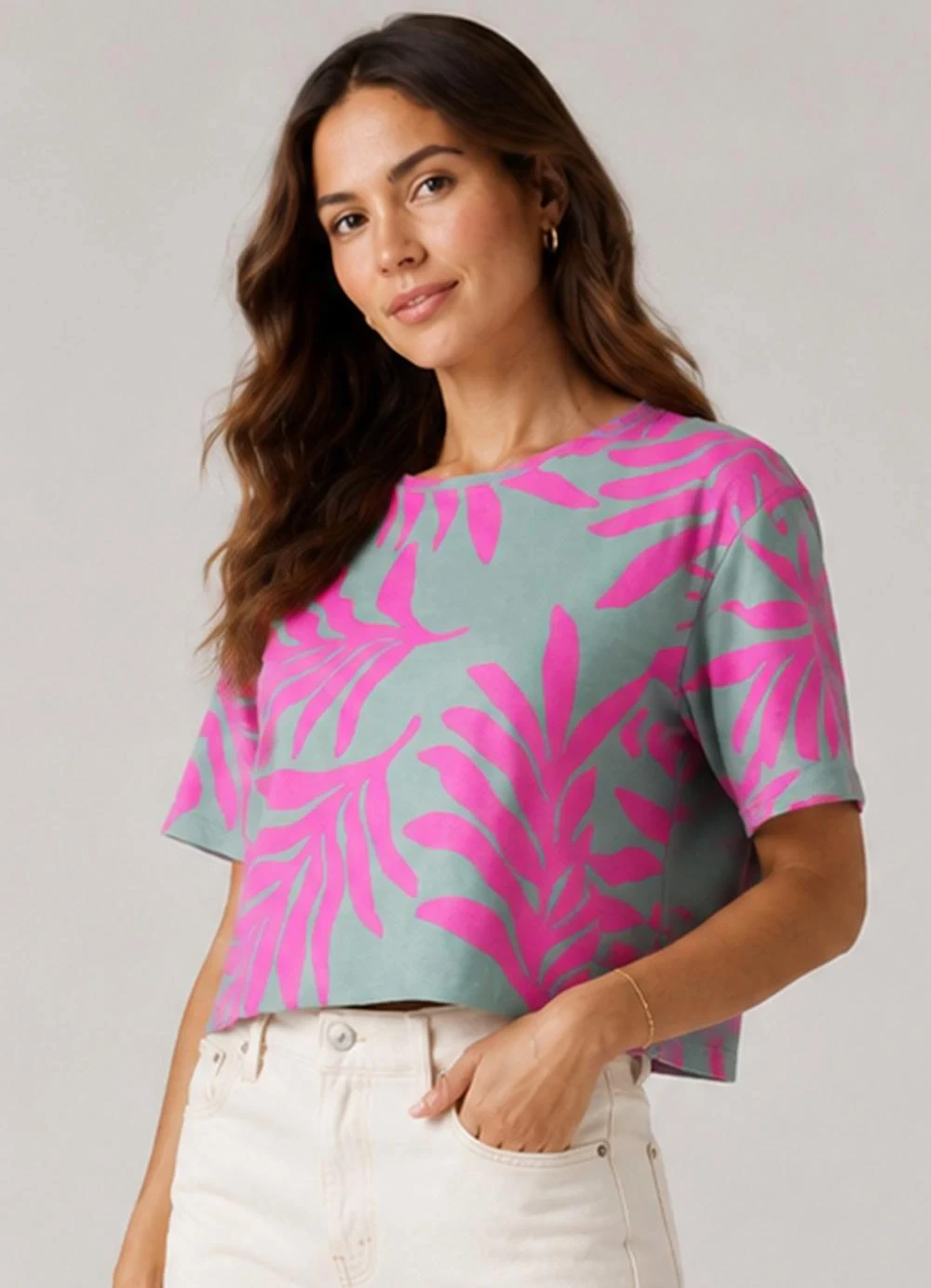 Infinita Cor - Blusa Feminina Estampada Verde