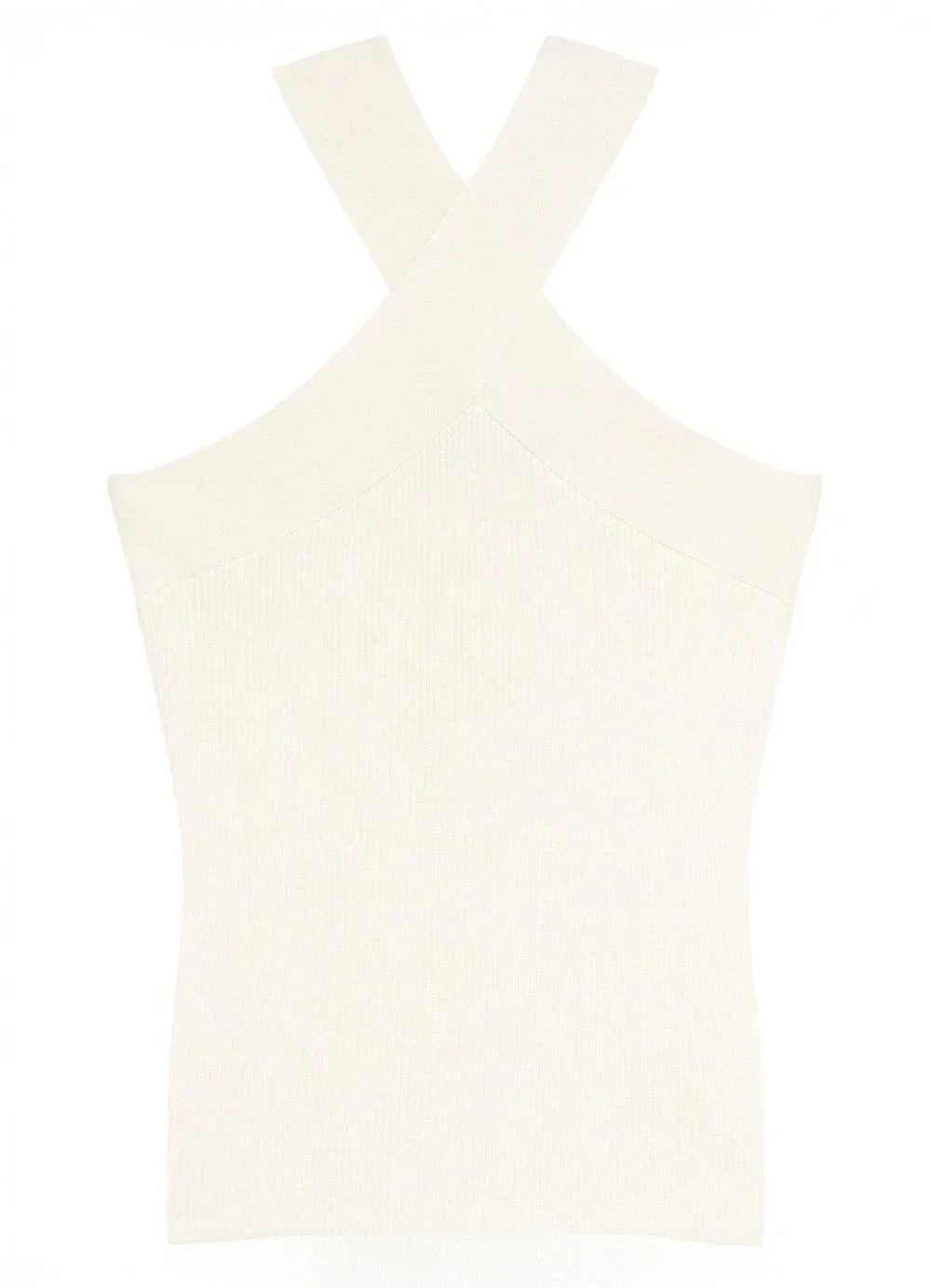 Enfim - Blusa Justa em Tricot Canelado Off White