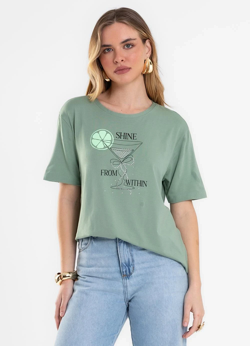 Rovitex - Blusa Feminina Viscotorcion Verde