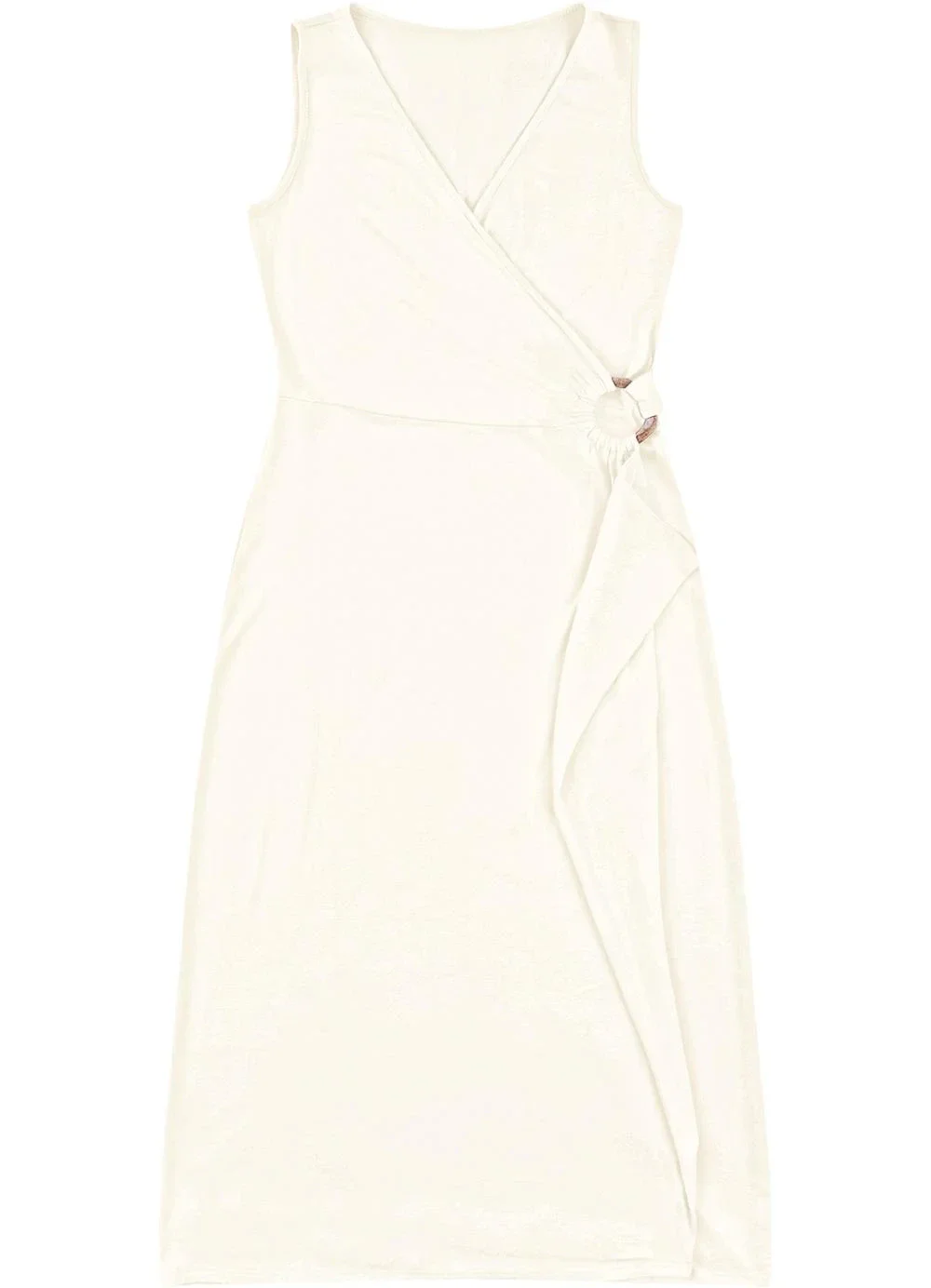 Malwee - Vestido Evasê Transpassado Off White