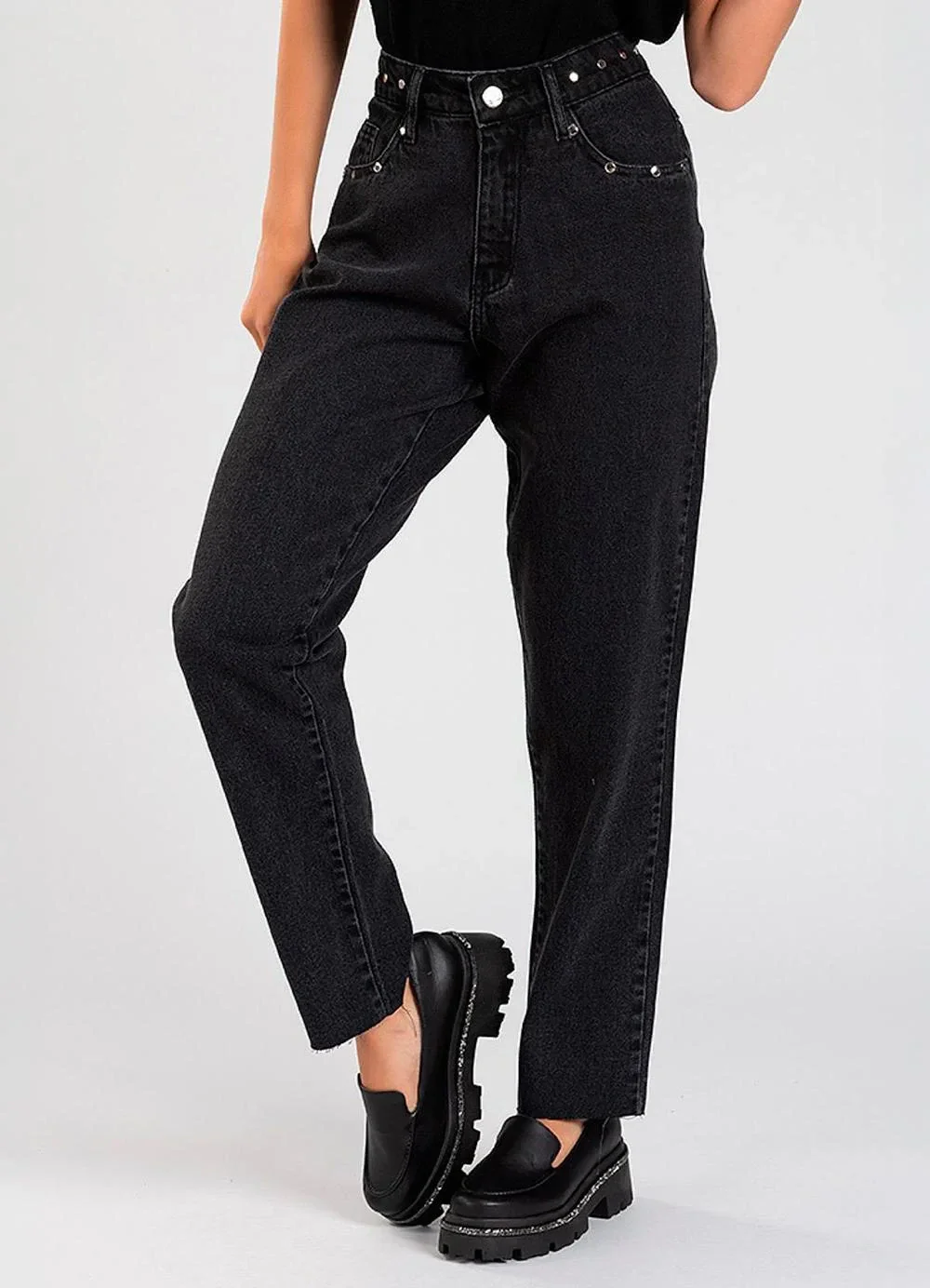 Meu Jeans - Calça Jeans Mom Loretta Preto