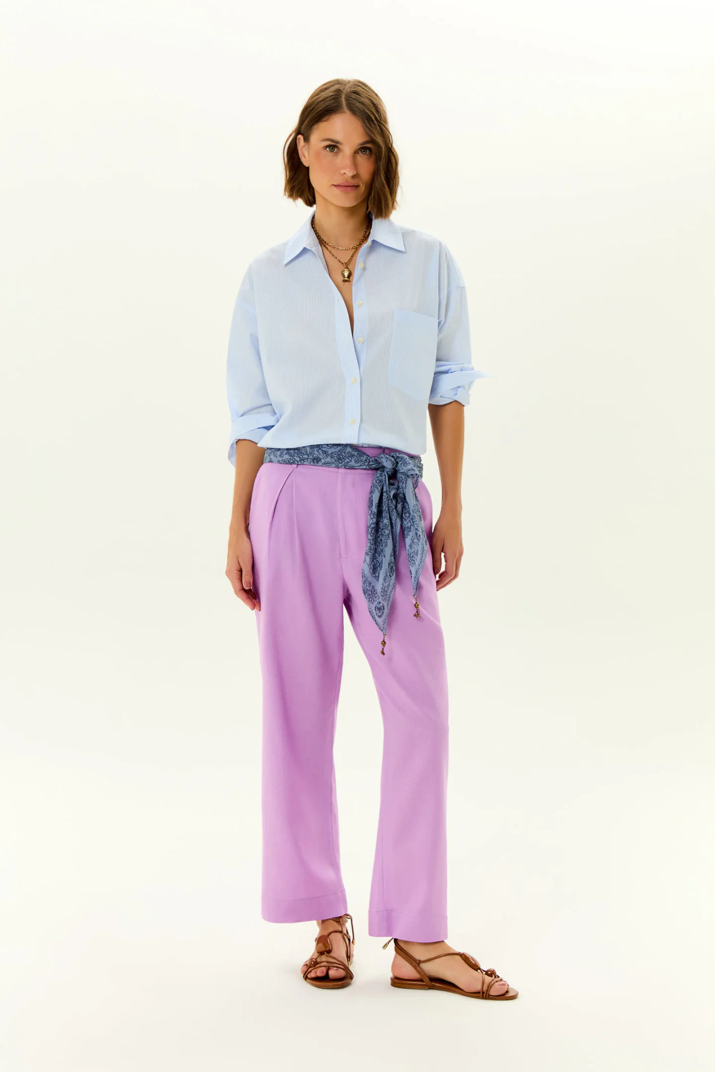 Calça Pregas Linho