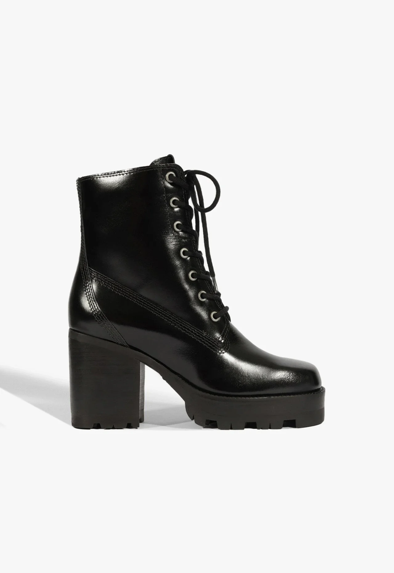 Bota 240 Lace Couro Preta