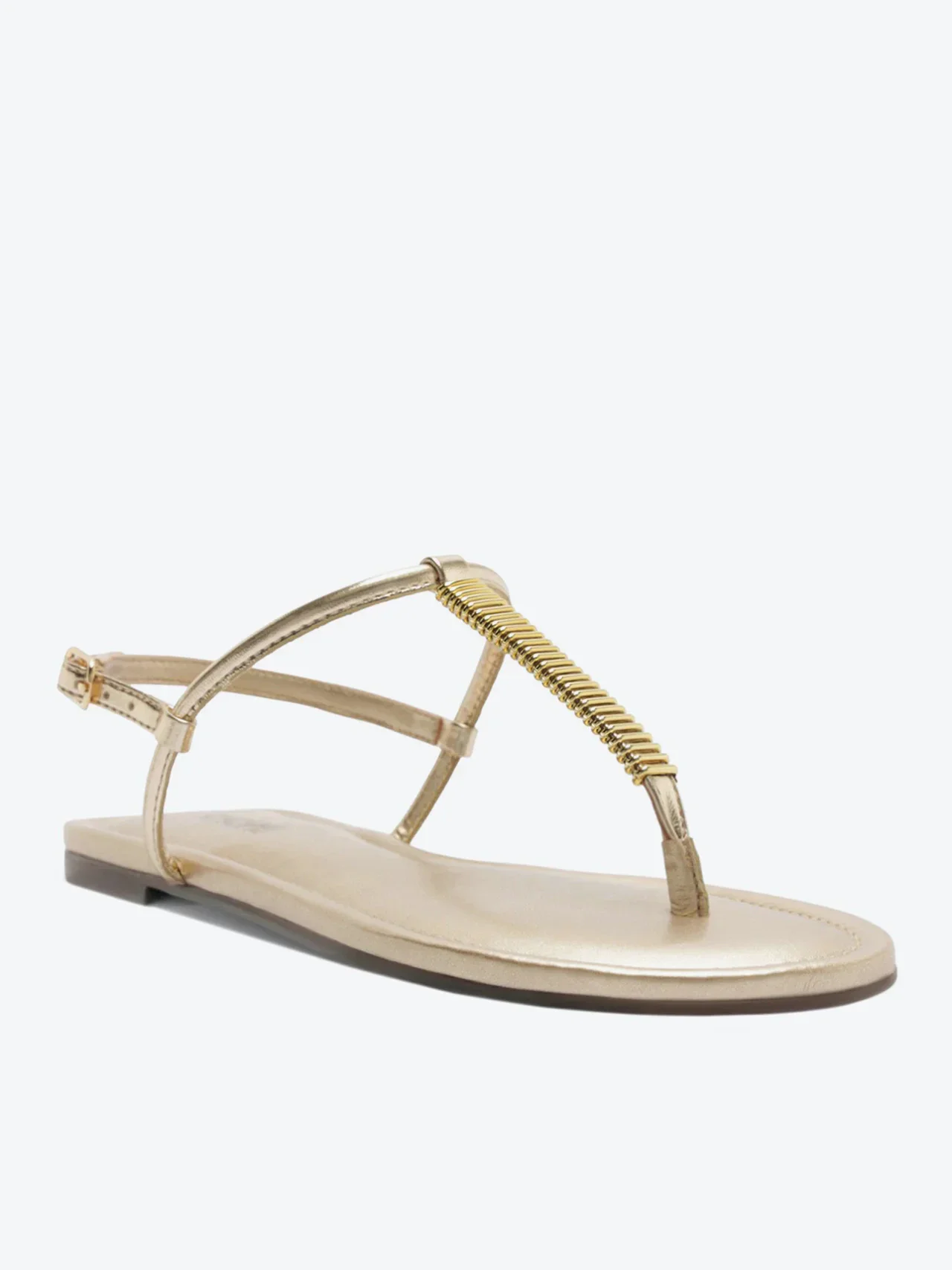 Rasteira Slim Adorno Metal Dourada
