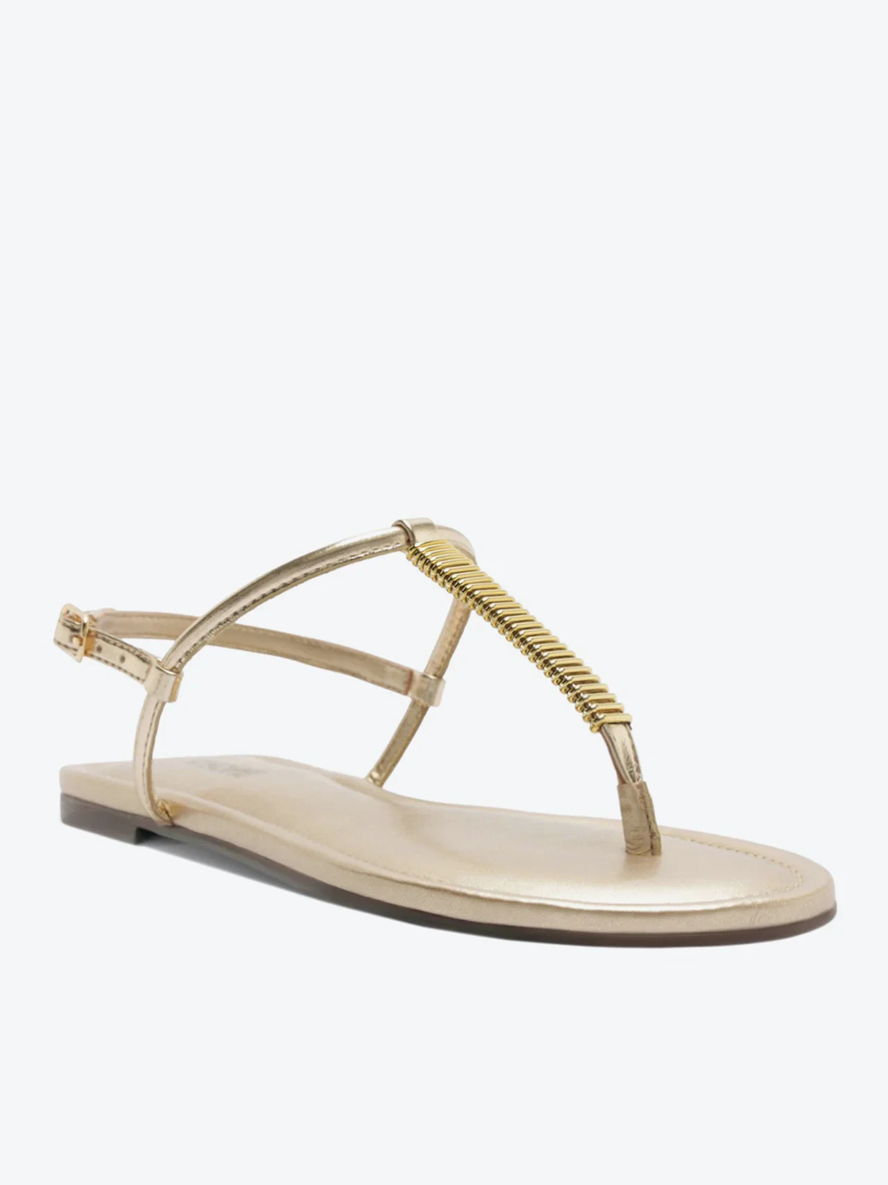 Rasteira Slim Adorno Metal Dourada