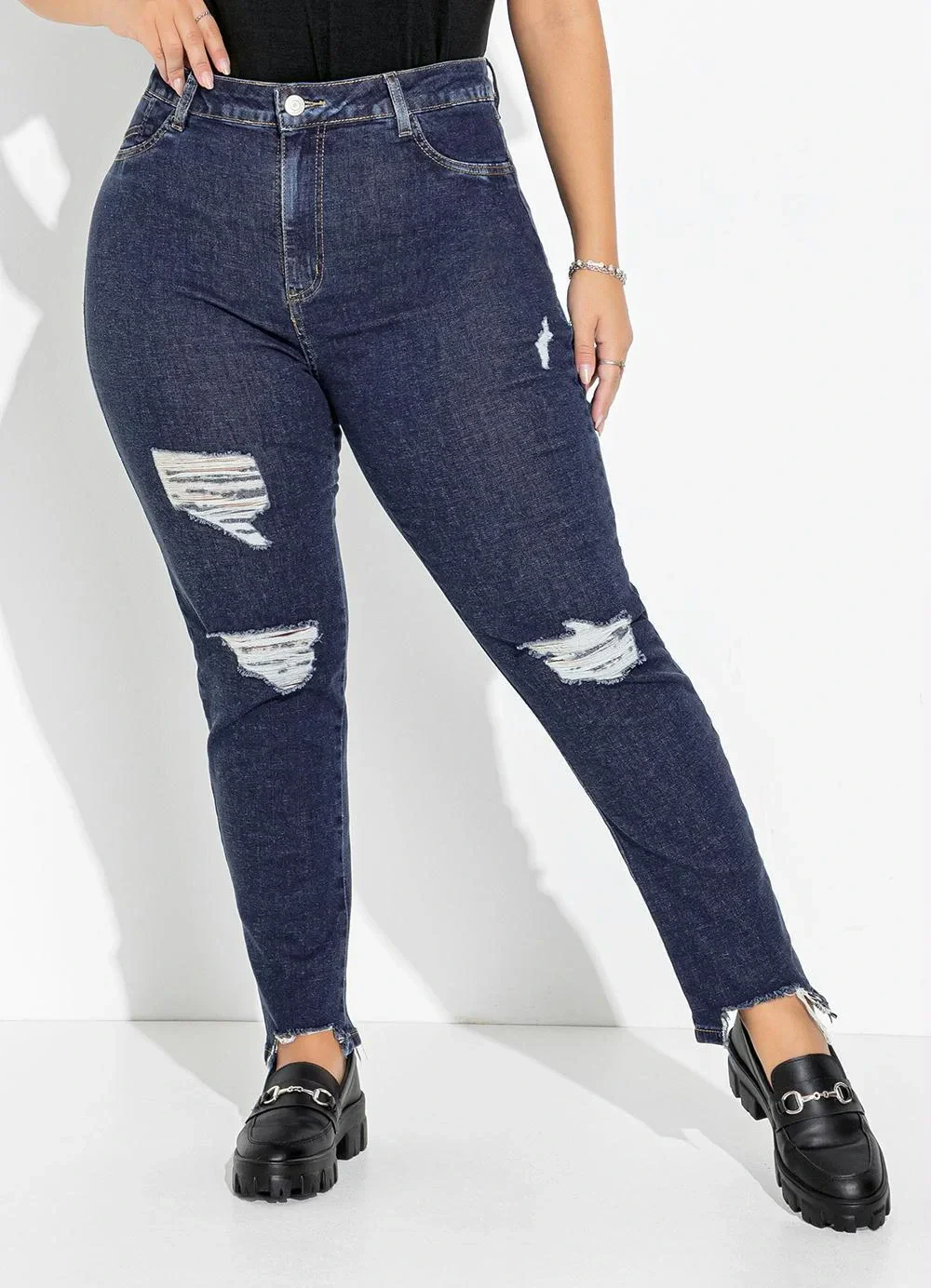 Sawary Jeans - Calça Jeans Azul Escuro Cigarrete