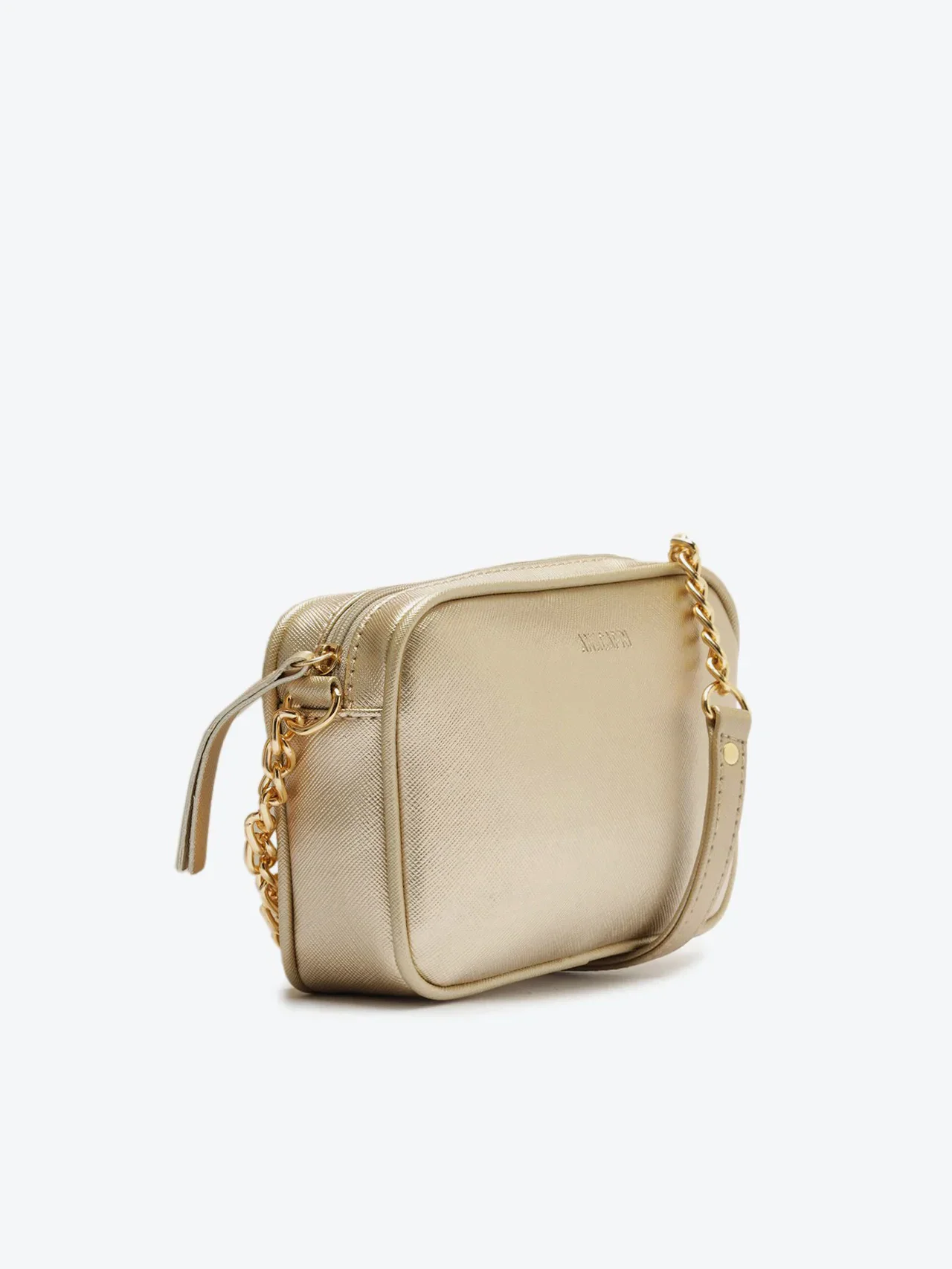Bolsa Tiracolo Pequena Essencial Shine Dourada
