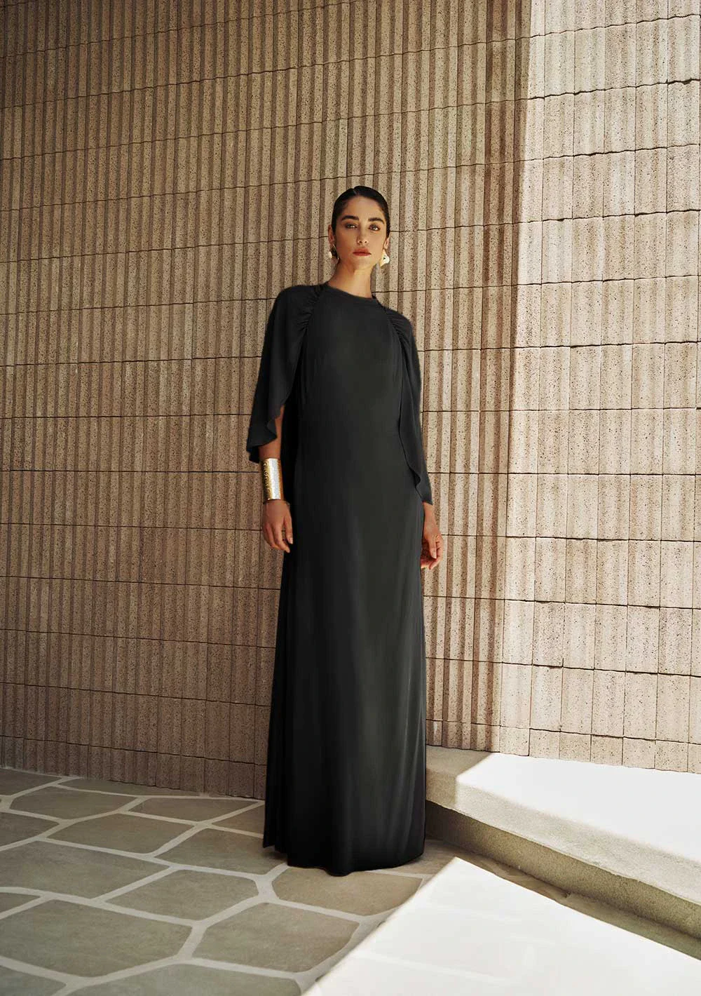 Vestido Longo Ajustado Carmine Preto