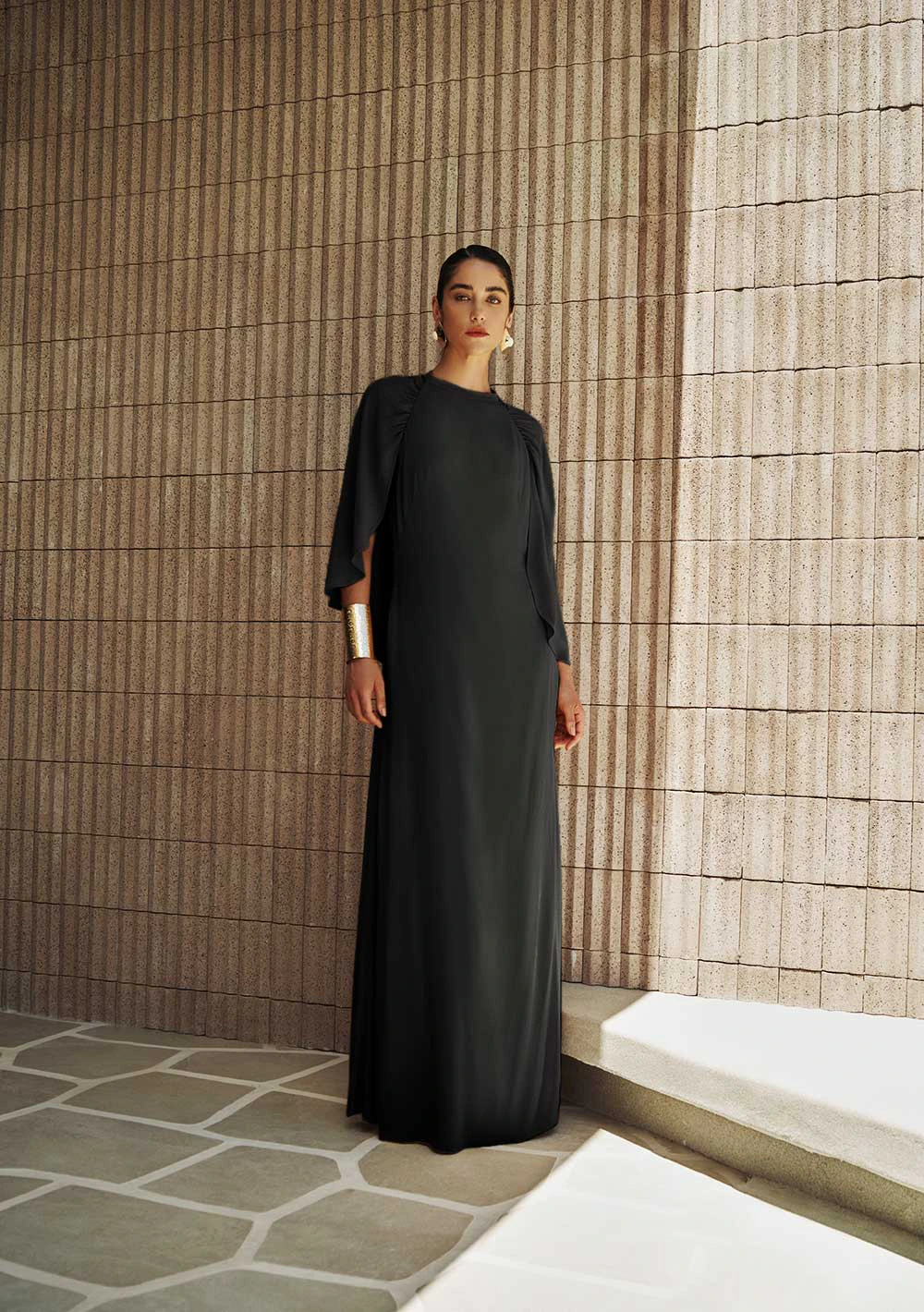 Vestido Longo Ajustado Carmine Preto