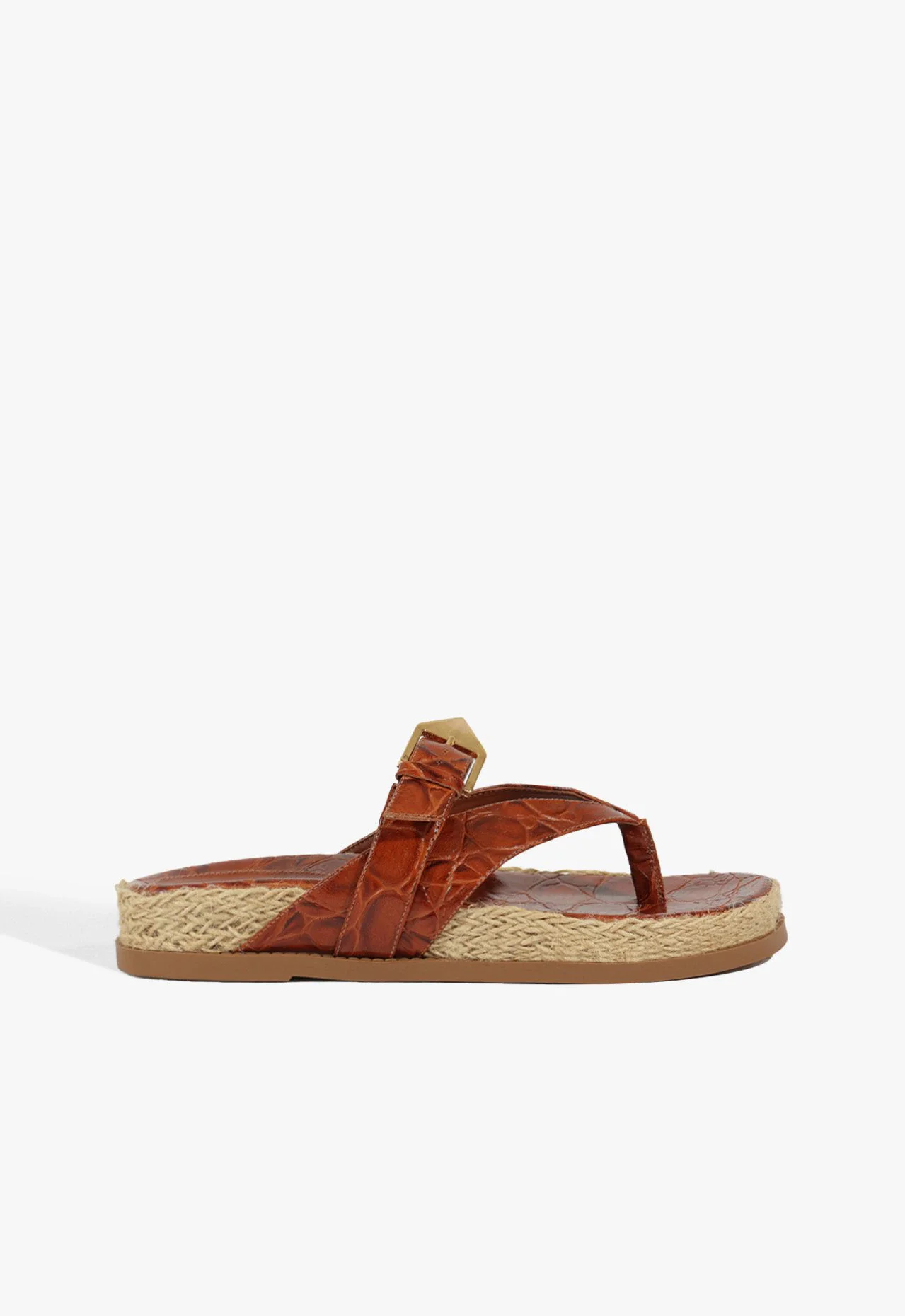 Papete Scalea Couro Croco Marrom