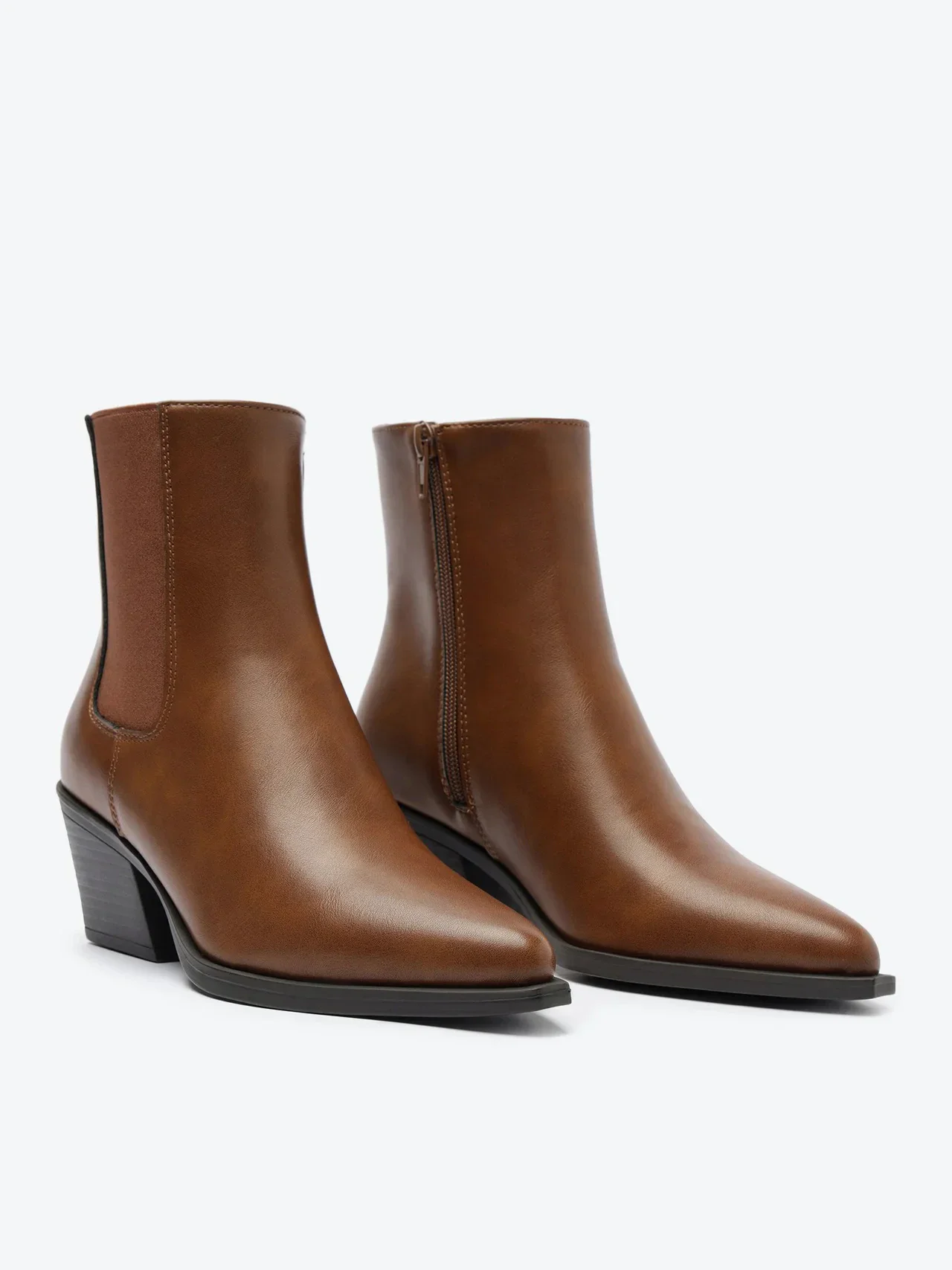 Bota Salto Bloco Western Marrom