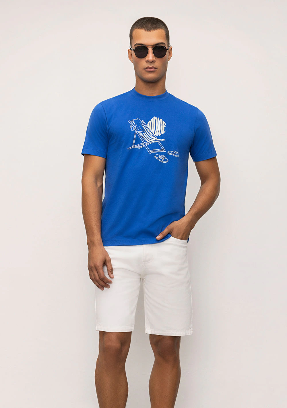 Bermuda Reta Bolso Relogio Off White