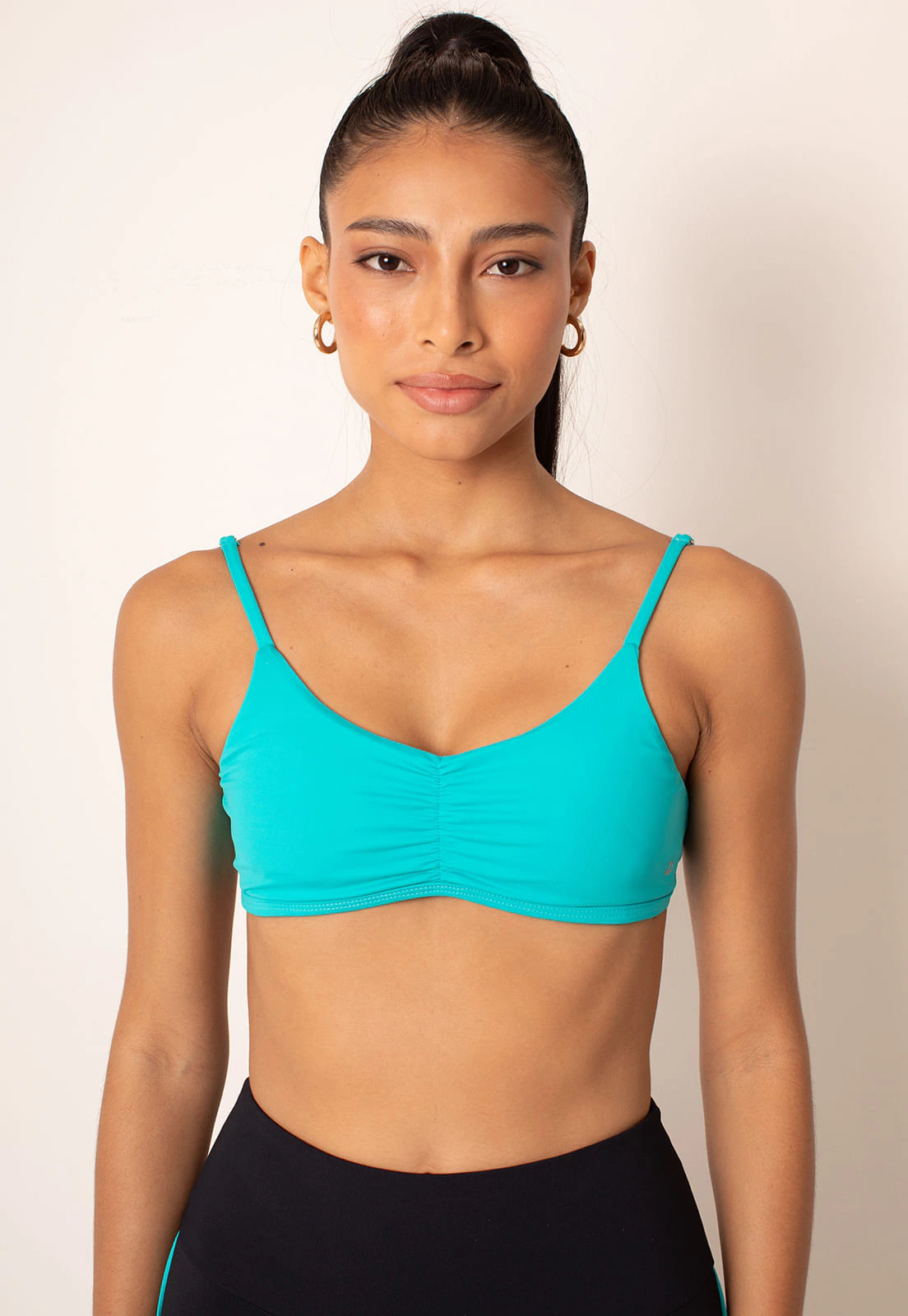 Top Tech Fitness Com Bojo De Alcinha Franzido Compress