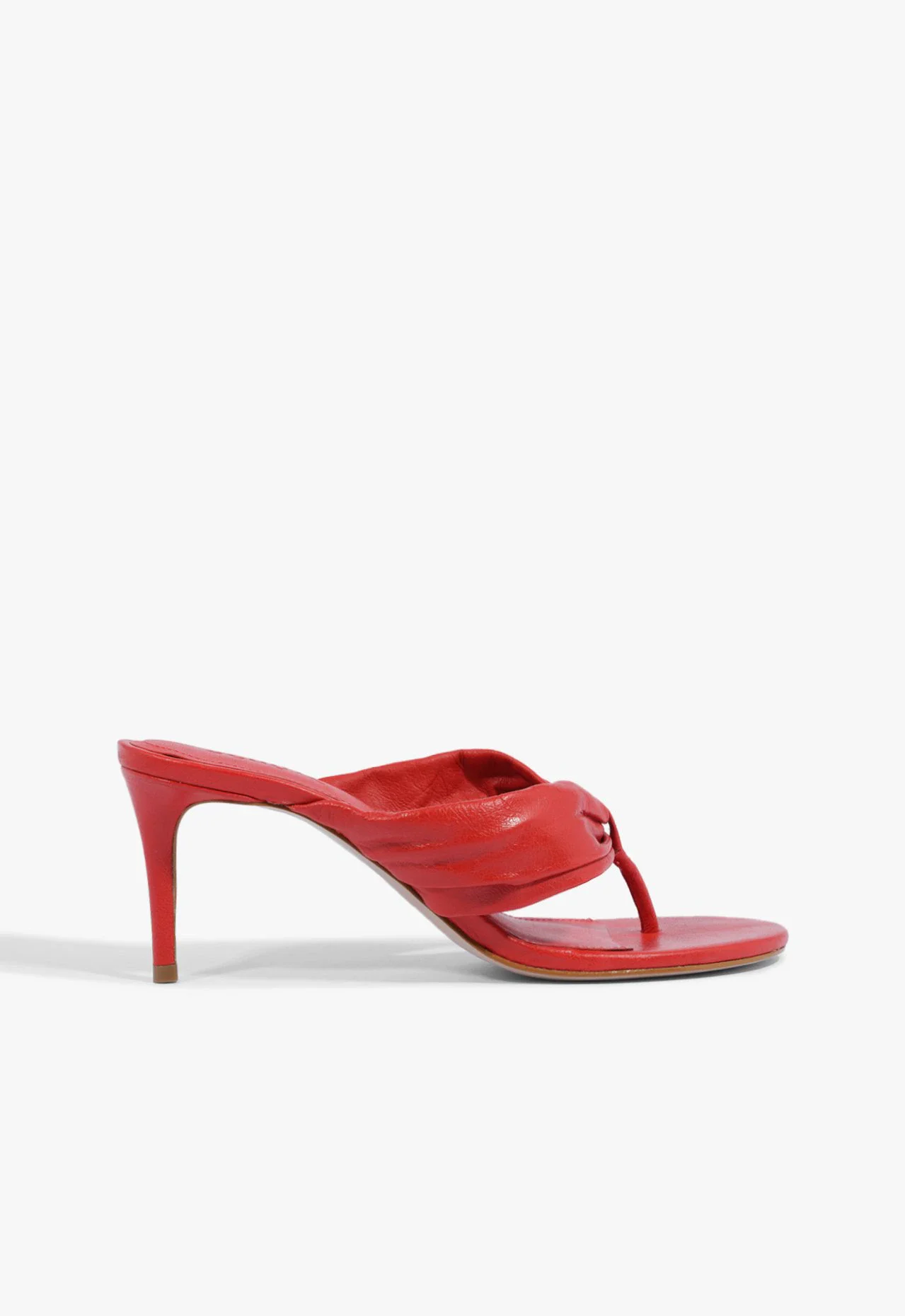 Tamanco Salto Fino Willow Couro Vermelho