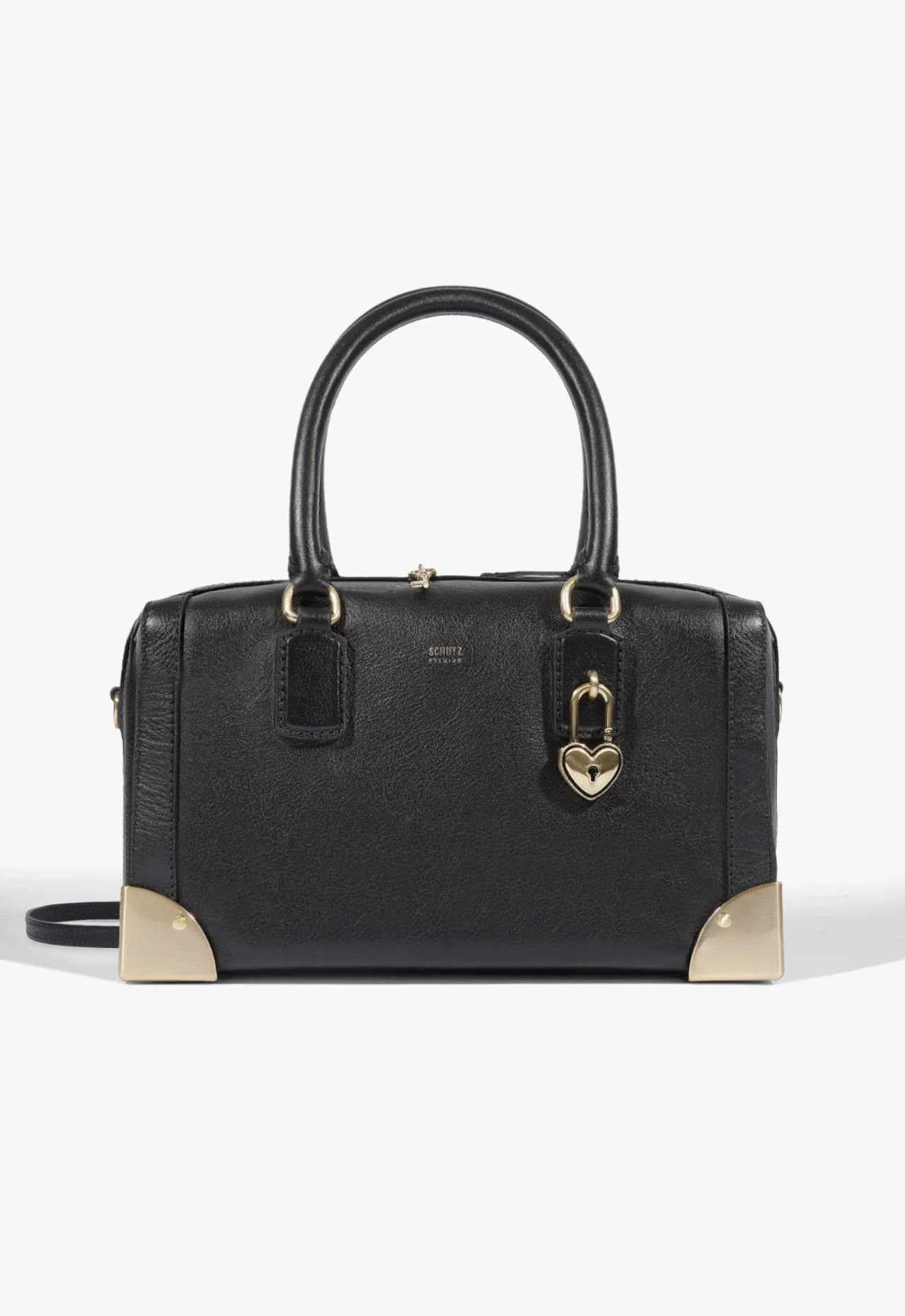 Bolsa Bowling Heart Grande Couro Preta