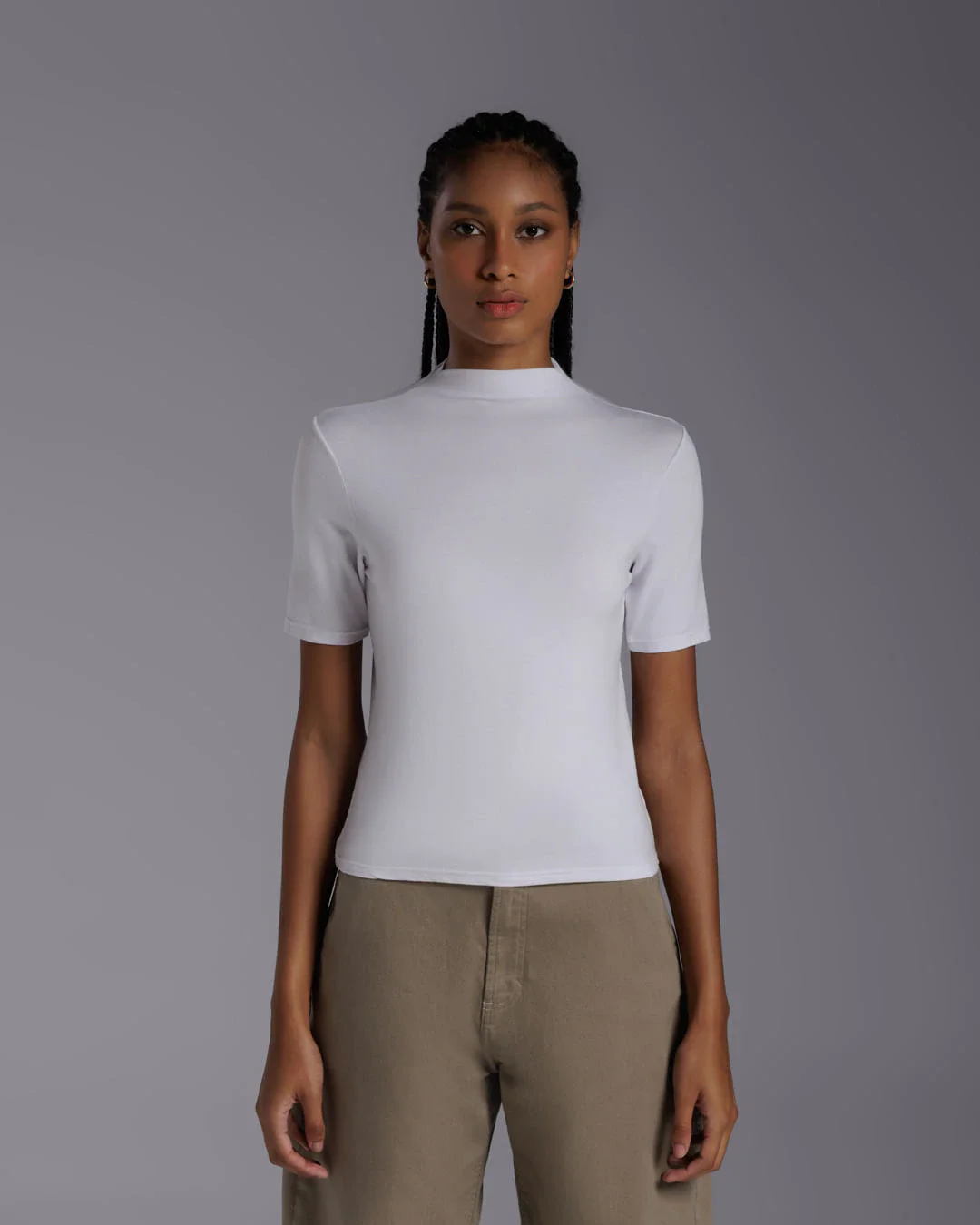 Tech T-Shirt Modal Gola Alta Feminina - BASICAMENTE
