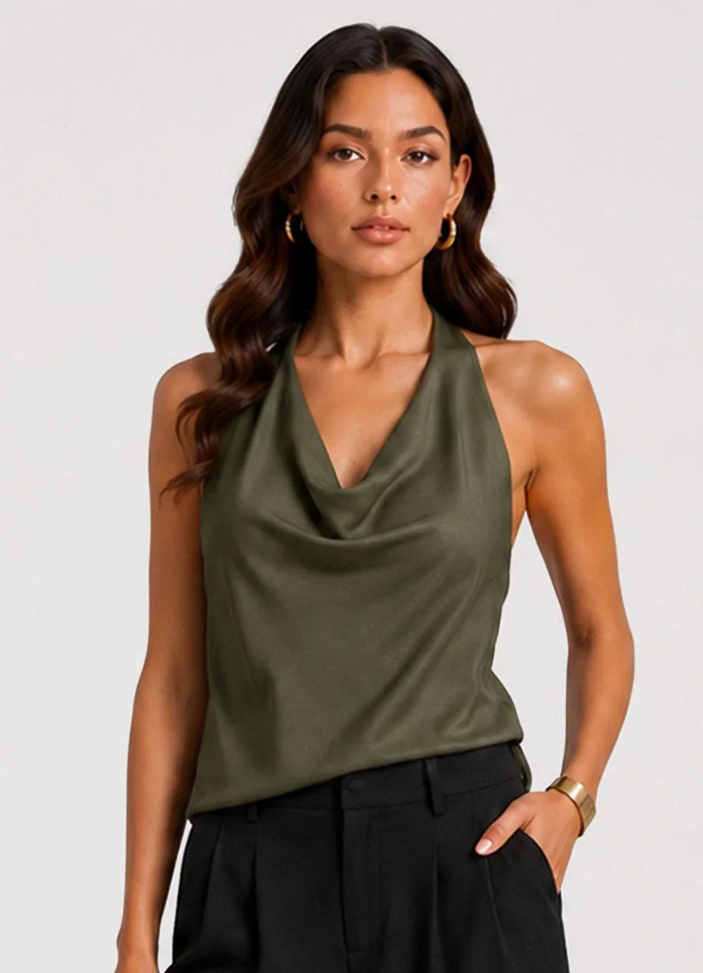 Infinita Cor - Blusa Feminina com Decote Degagê Verde
