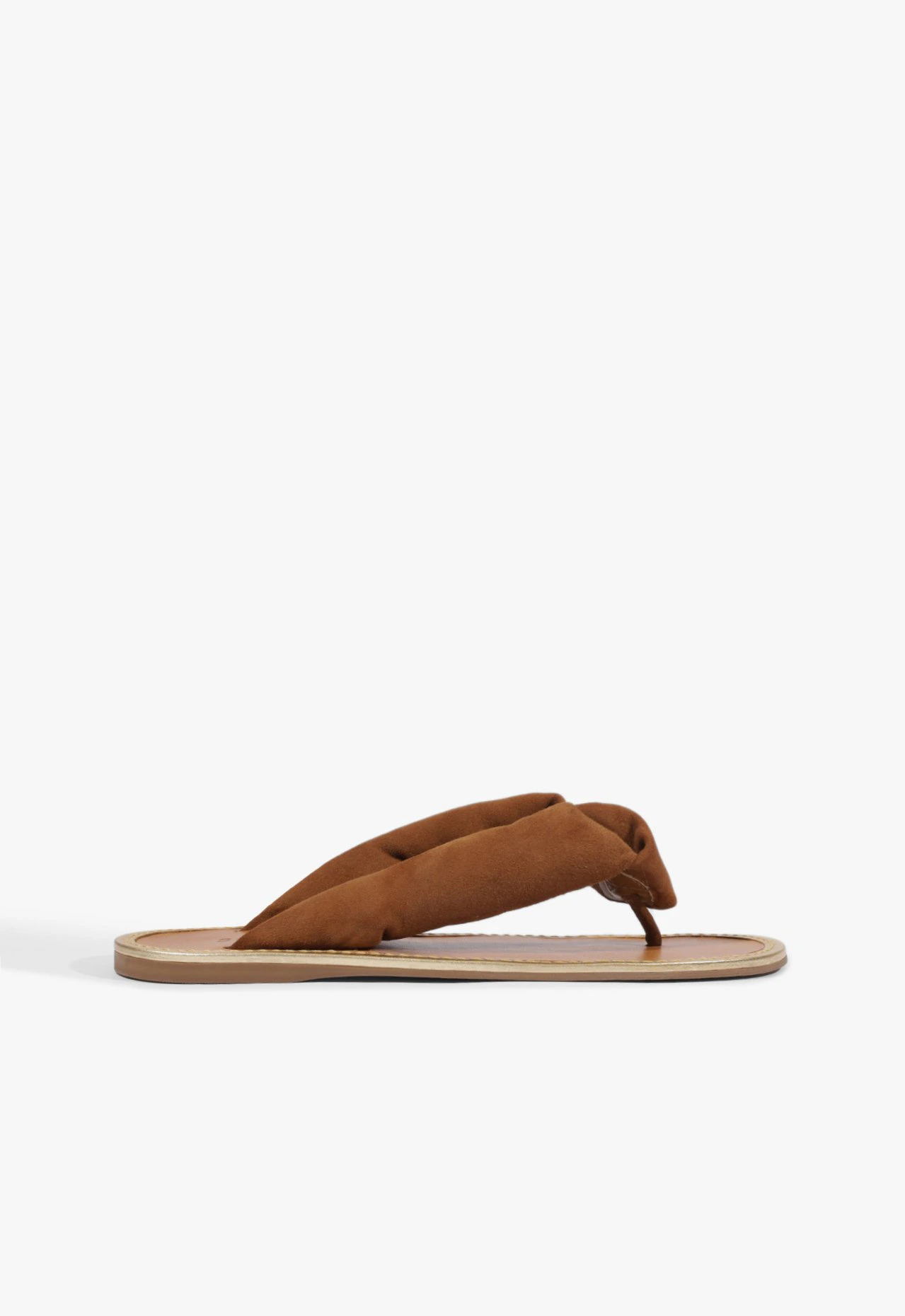 Rasteira Aurea Casual Couro Marrom Caramelo