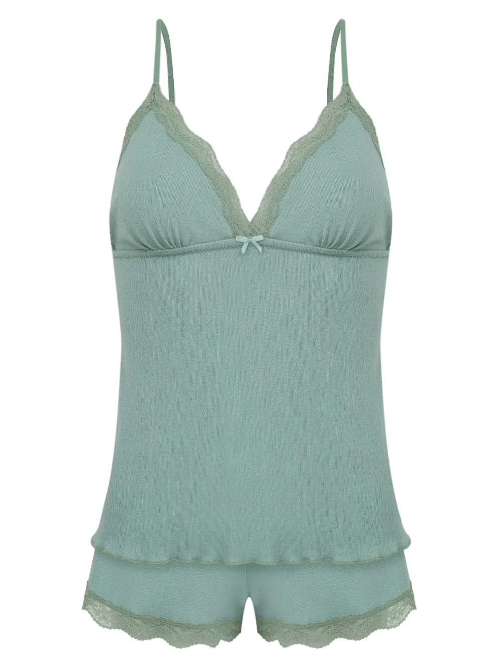 Shortdoll Malha Pointelle Cleo Verde Iceberg Green