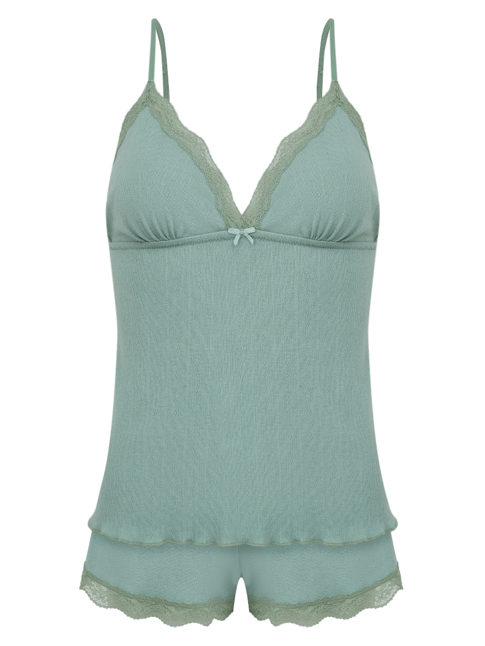 Shortdoll Malha Pointelle Cleo Verde Iceberg Green