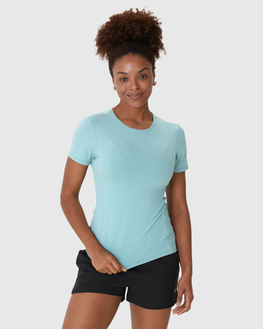 Blusa Esportiva Feminina Slim Gola Redonda E Manga Curta Em Malha Rajada Dry Malwee Active