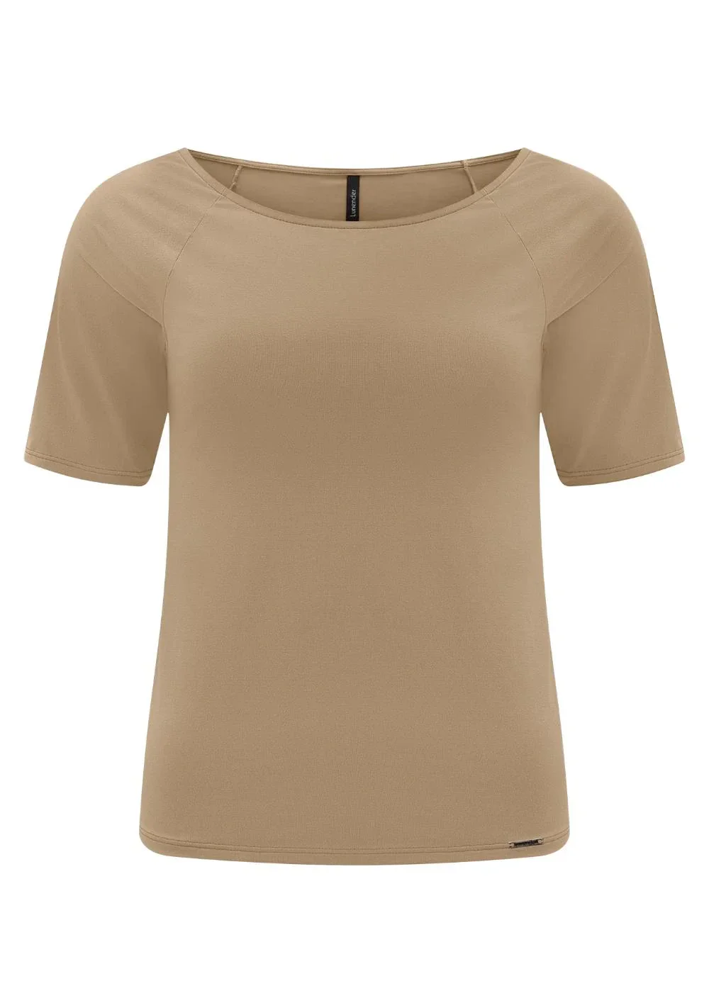 Lunender - Blusa de Malha com Mangas Curtas Bege