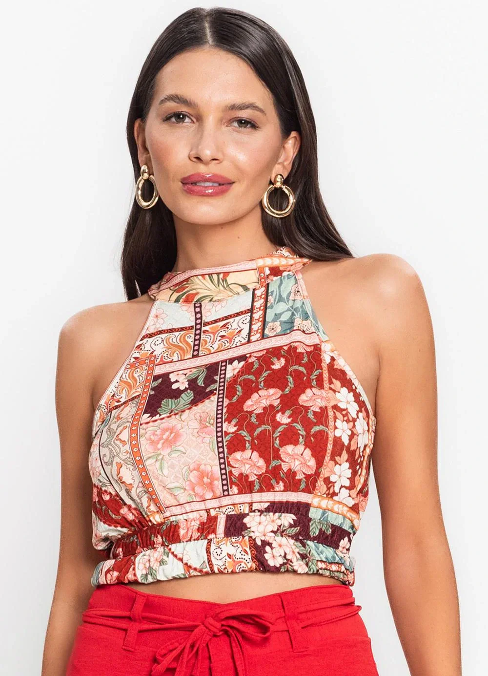 Endless - Blusa de Alça Feminina Estampada Vermelho
