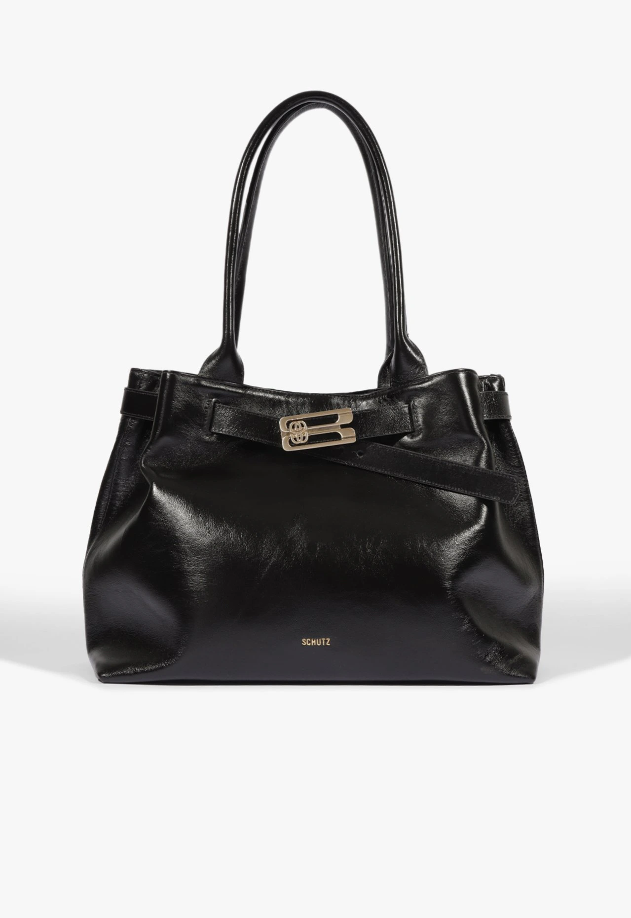 Bolsa Heather Tote Grande Couro Preta