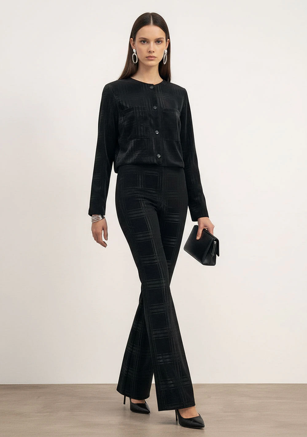 Calça Flare Alta Preto