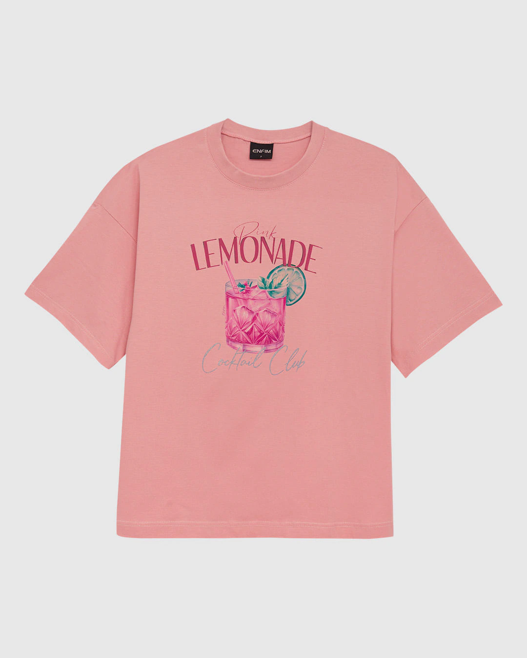 Camiseta Feminina Ampla Pink Lemonade Cocktail Club Em Algodão - ENFIM
