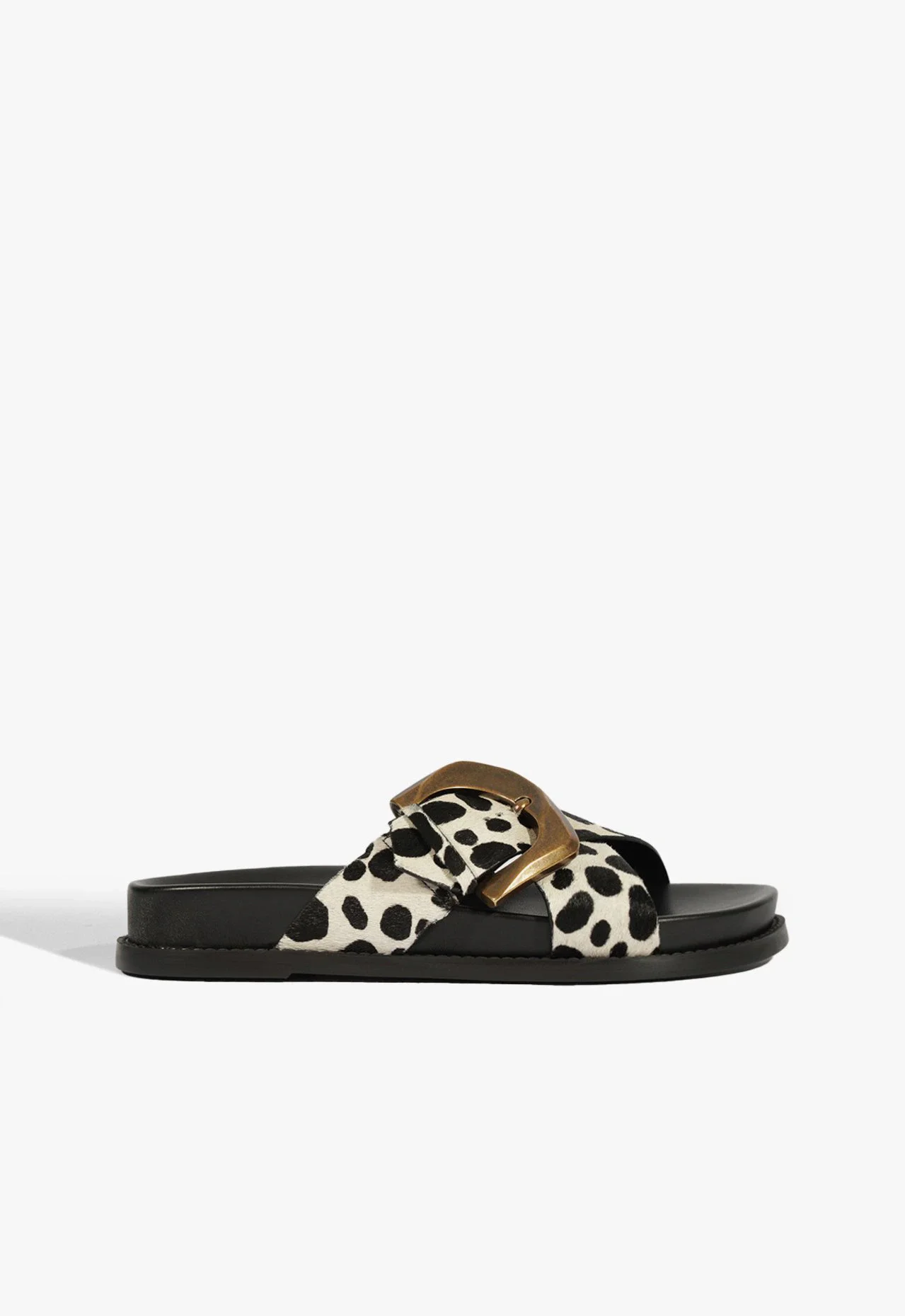 Papete Couro Fivela Preta Animal Print