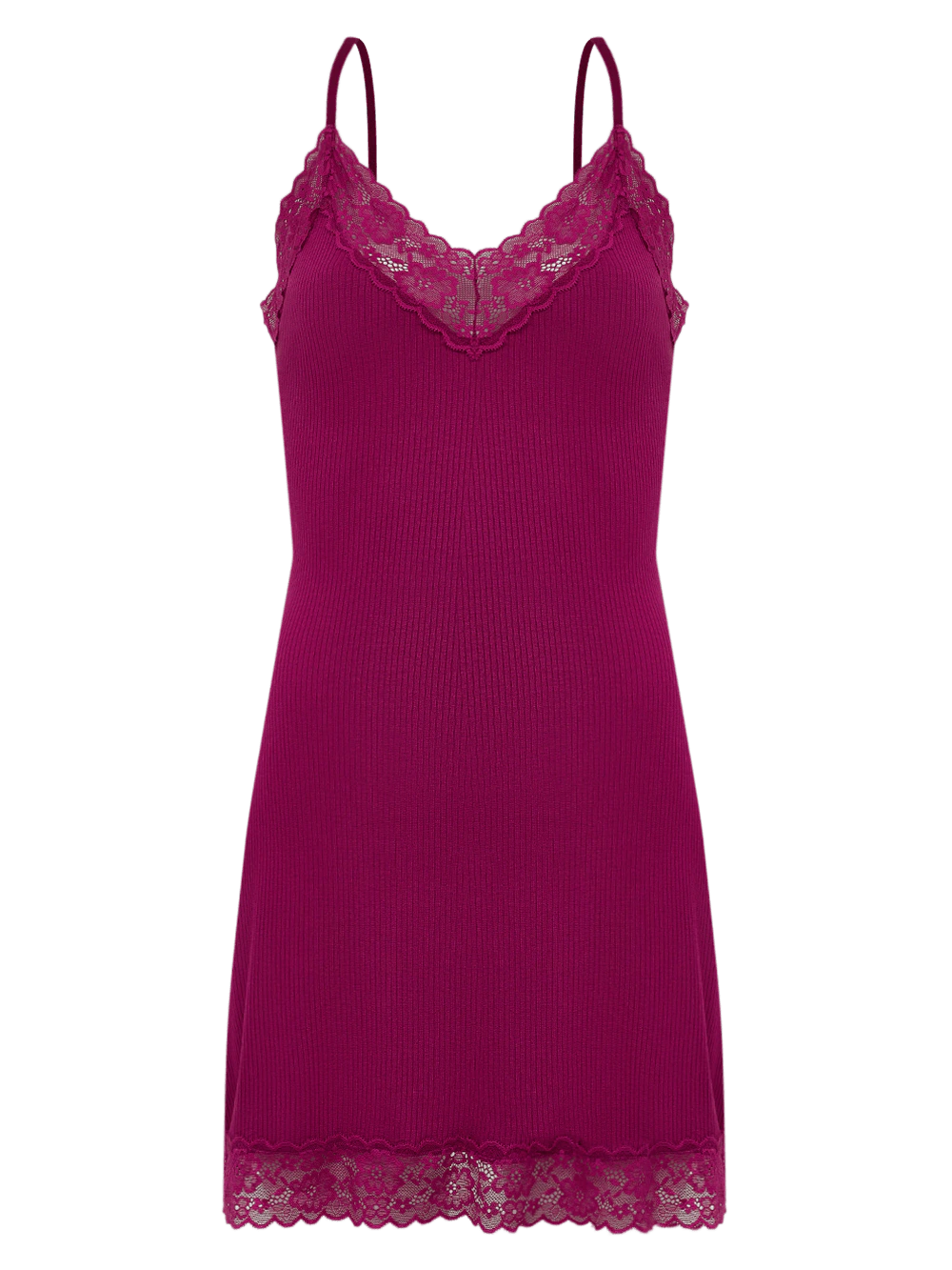Camisola Curta Sem Manga Ribana Luna Vinho Raspberry Radiance