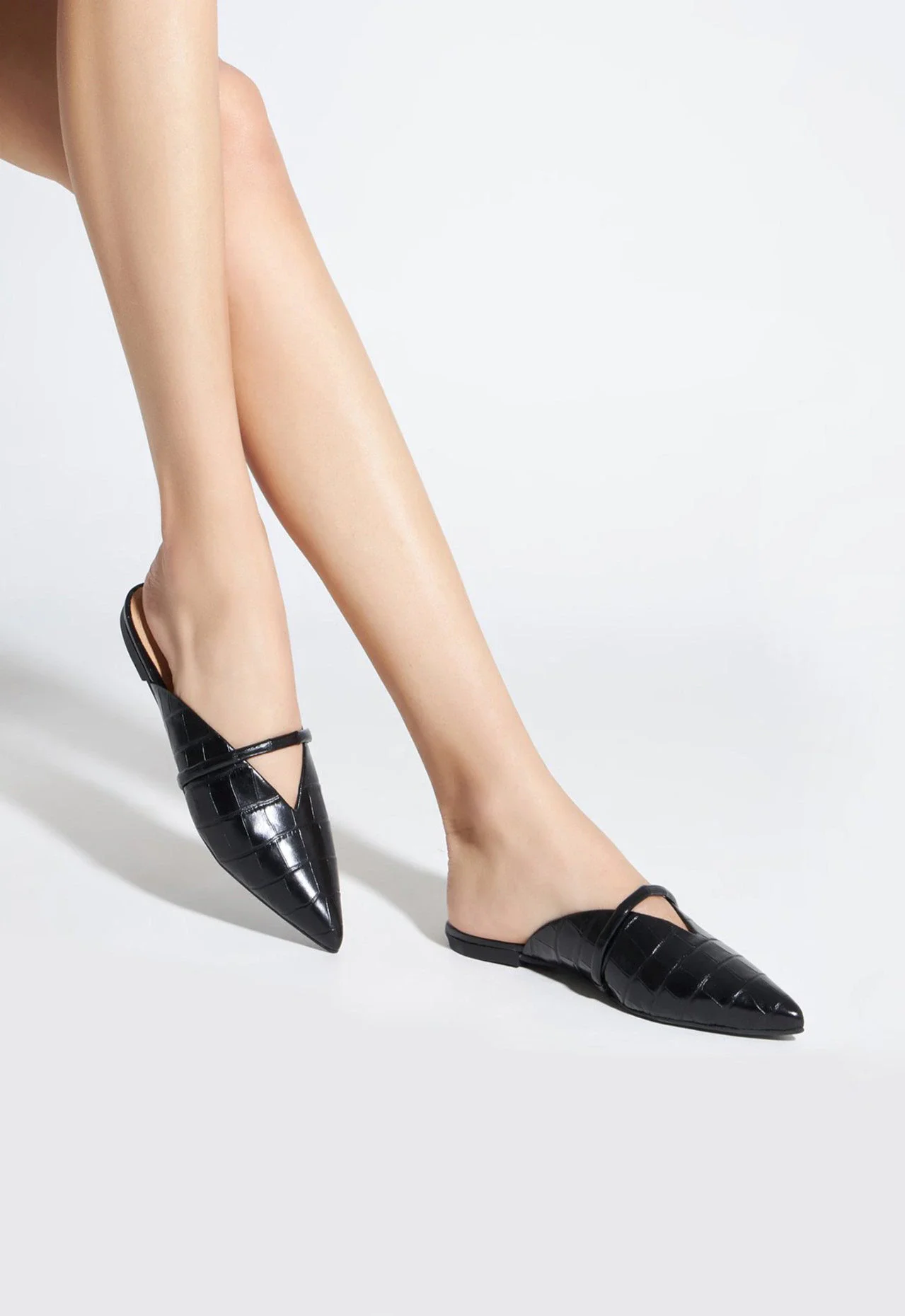 Mule Rasteiro Anuva Croco Preto