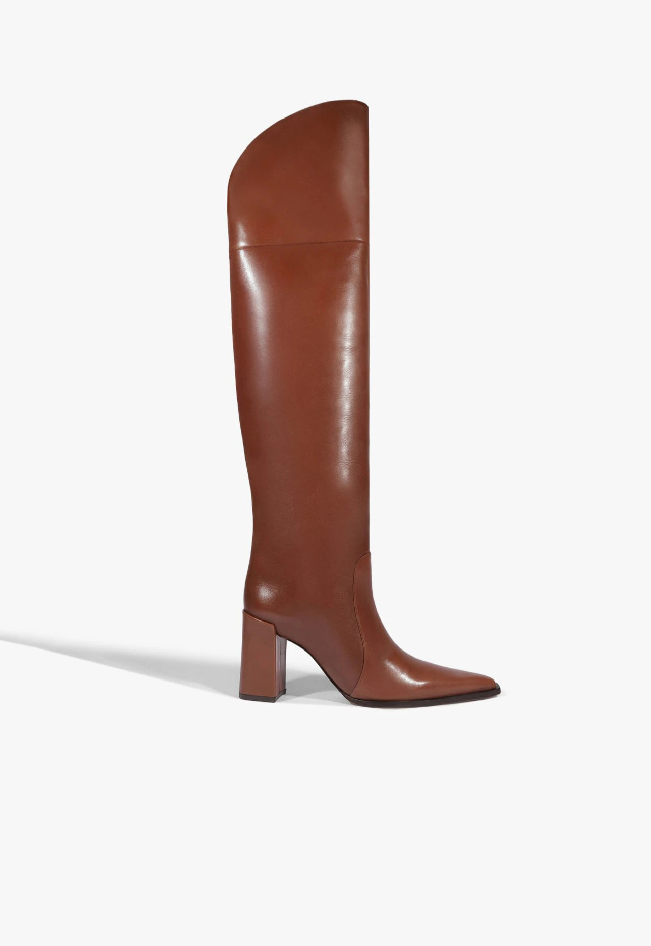Bota Raffaela Over The Knee Couro Marrom