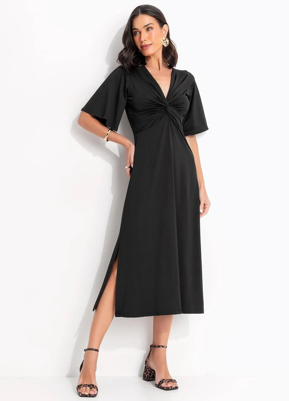 Quintess - Vestido Preto em Malha Fria
