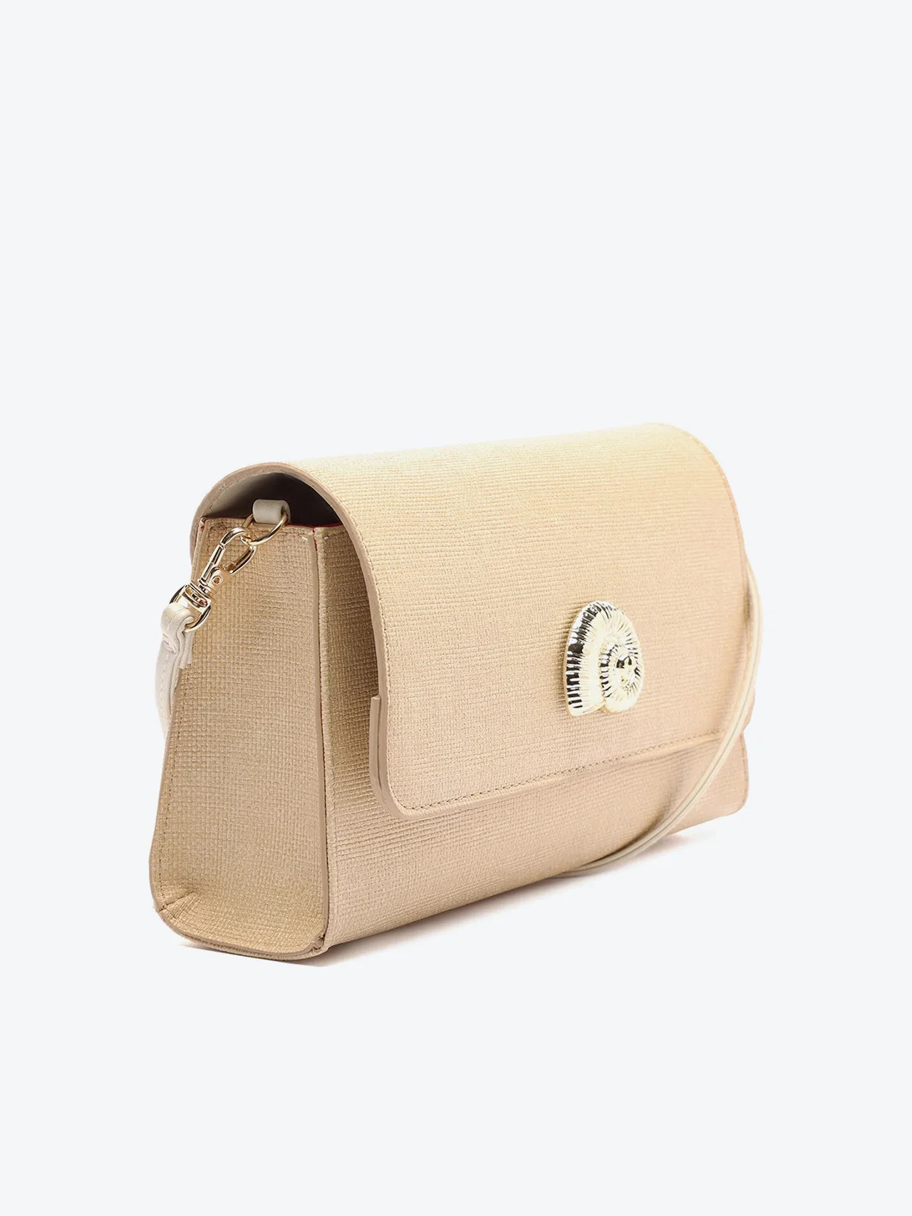 Bolsa Tiracolo Média Texturizada Concha Rosa