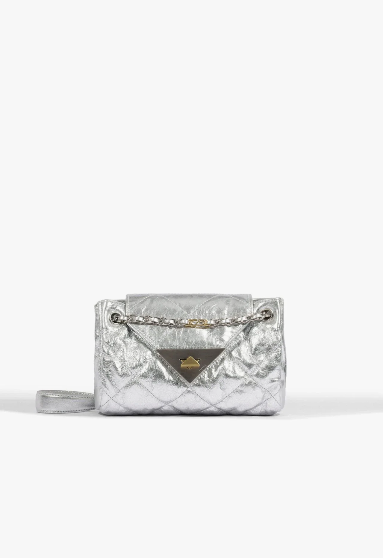 Bolsa Clutch S95 Couro Prata